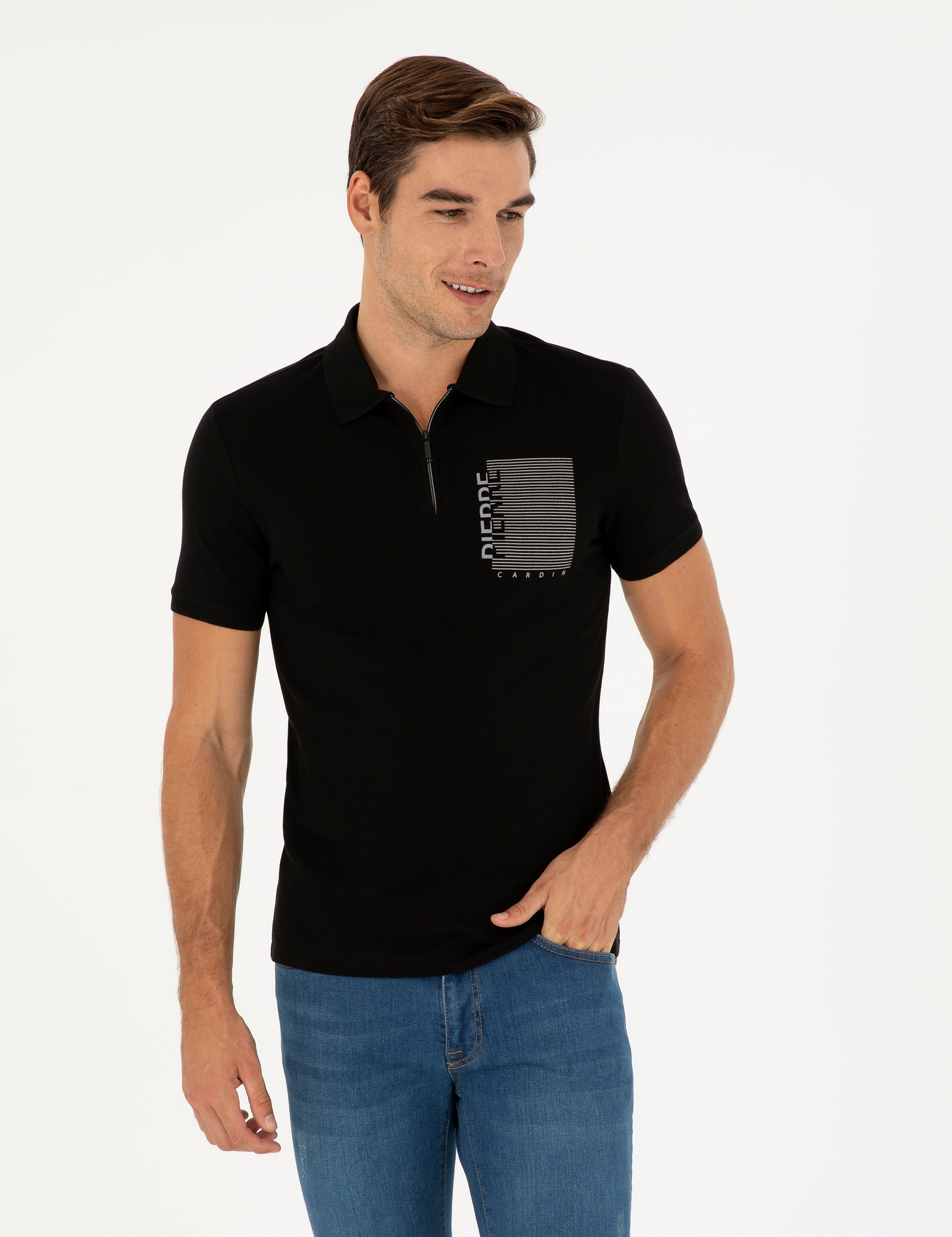 Siyah Slim Fit Tişört - Image 1