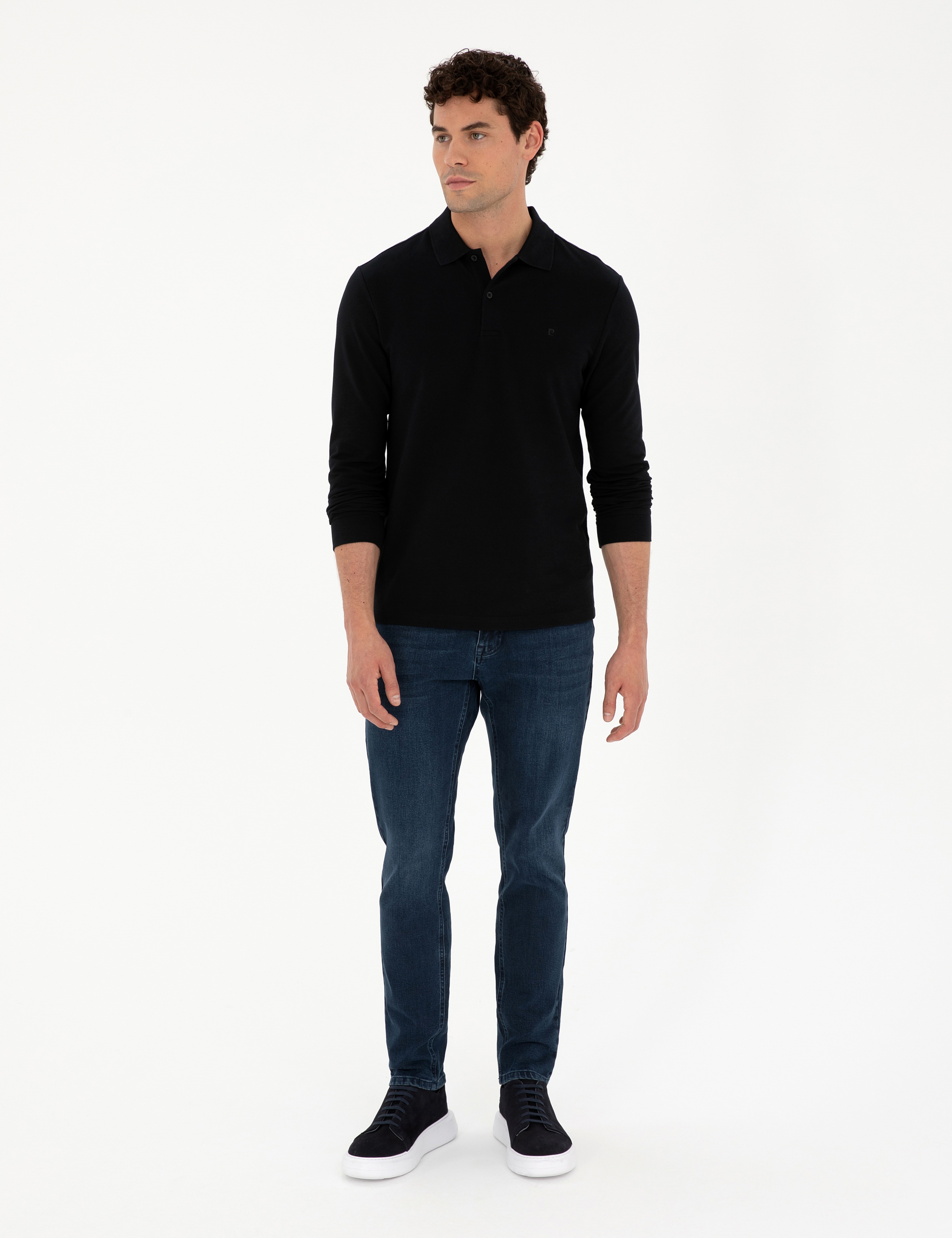 Siyah Slim Fit Basic Sweatshirt