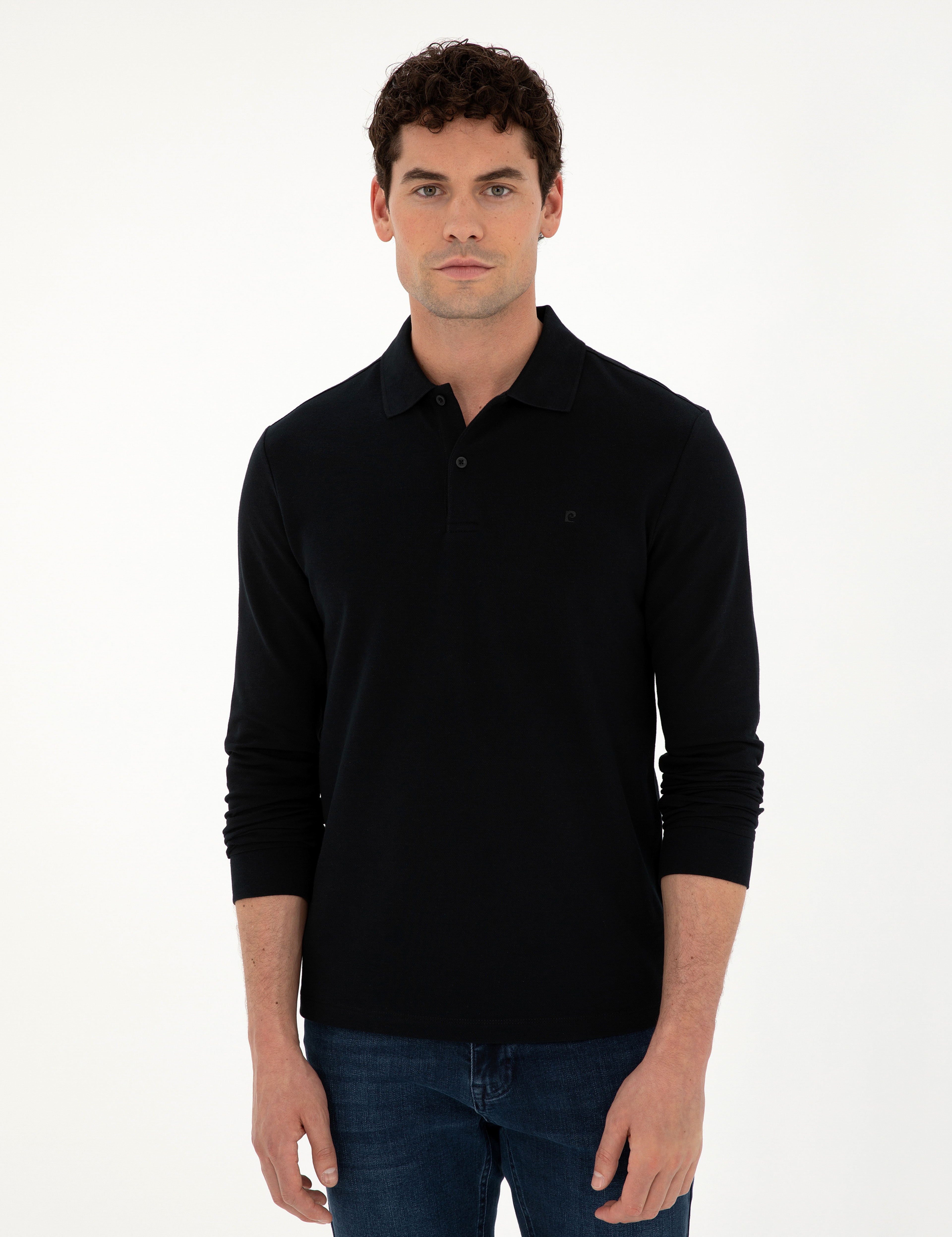 Siyah Slim Fit Basic Sweatshirt - Image 3