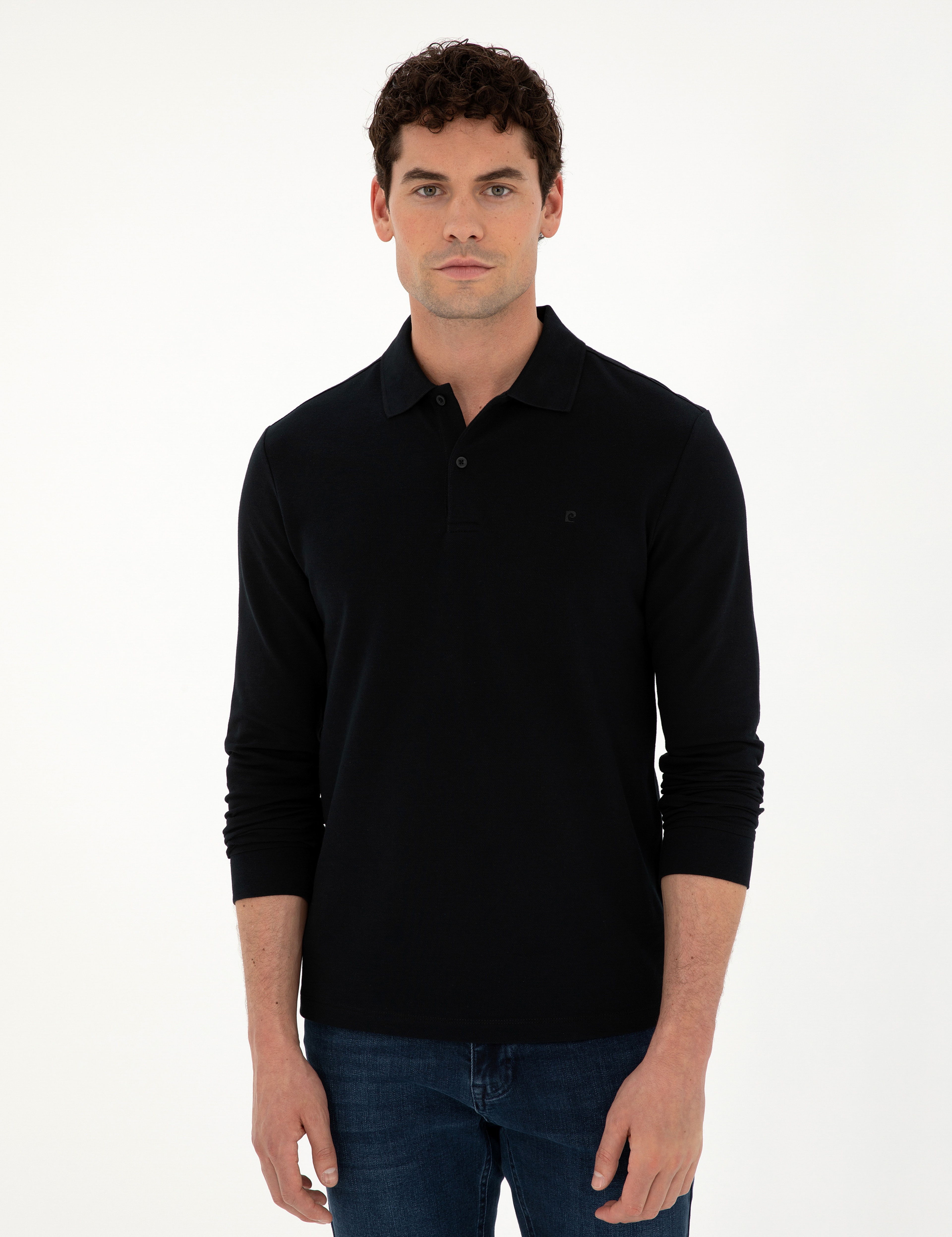 Siyah Slim Fit Basic Sweatshirt