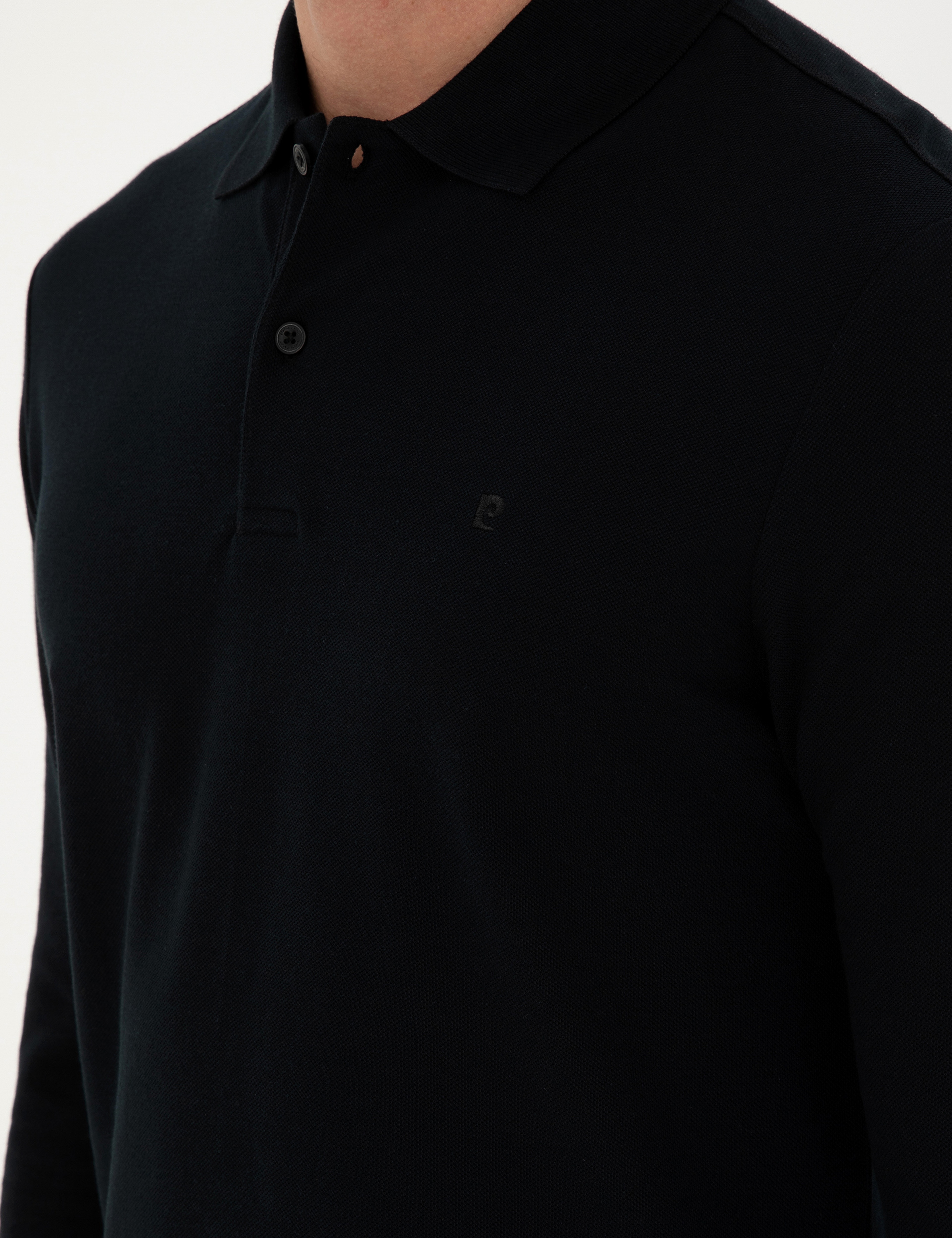 Siyah Slim Fit Basic Sweatshirt - Image 7