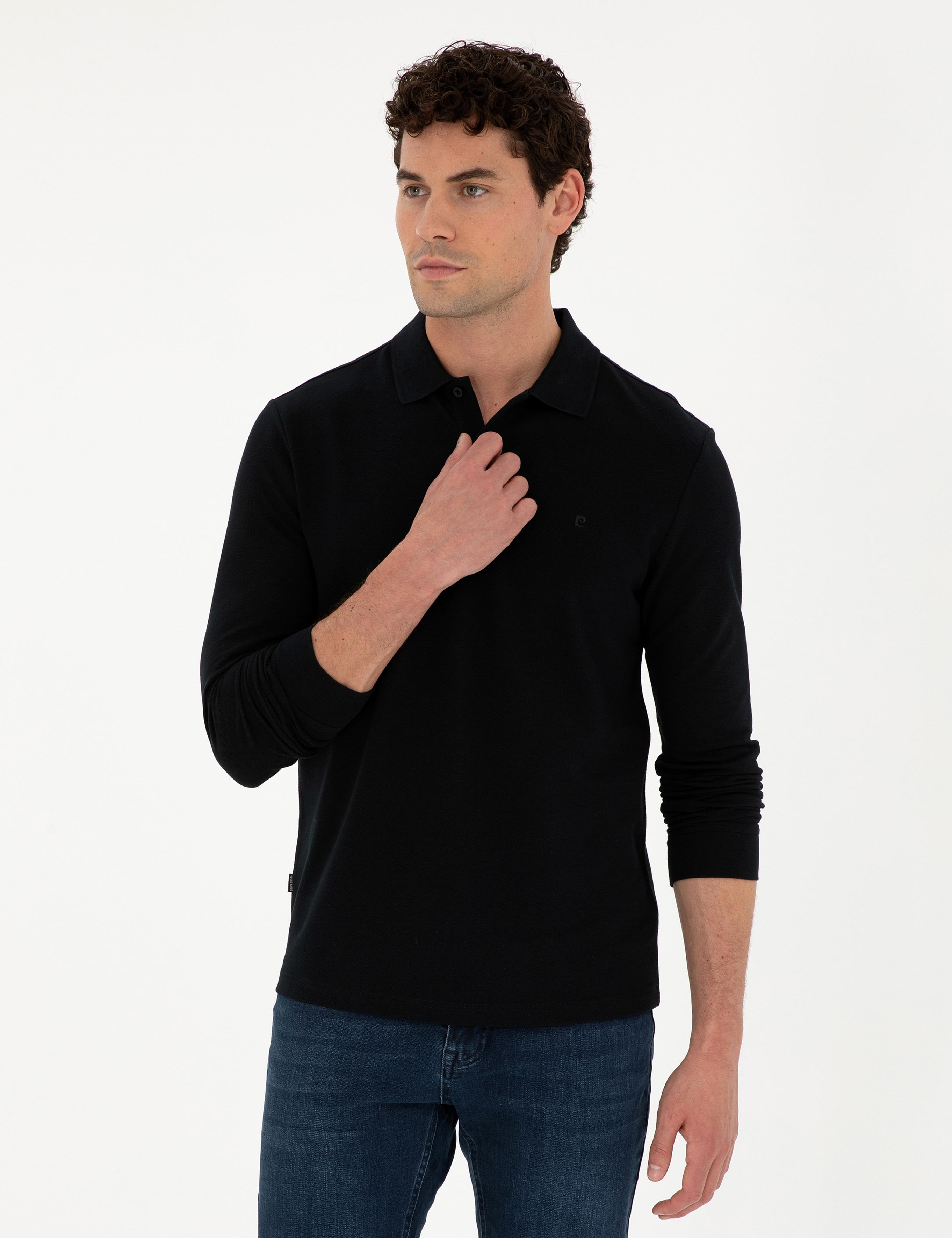 Siyah Slim Fit Basic Sweatshirt
