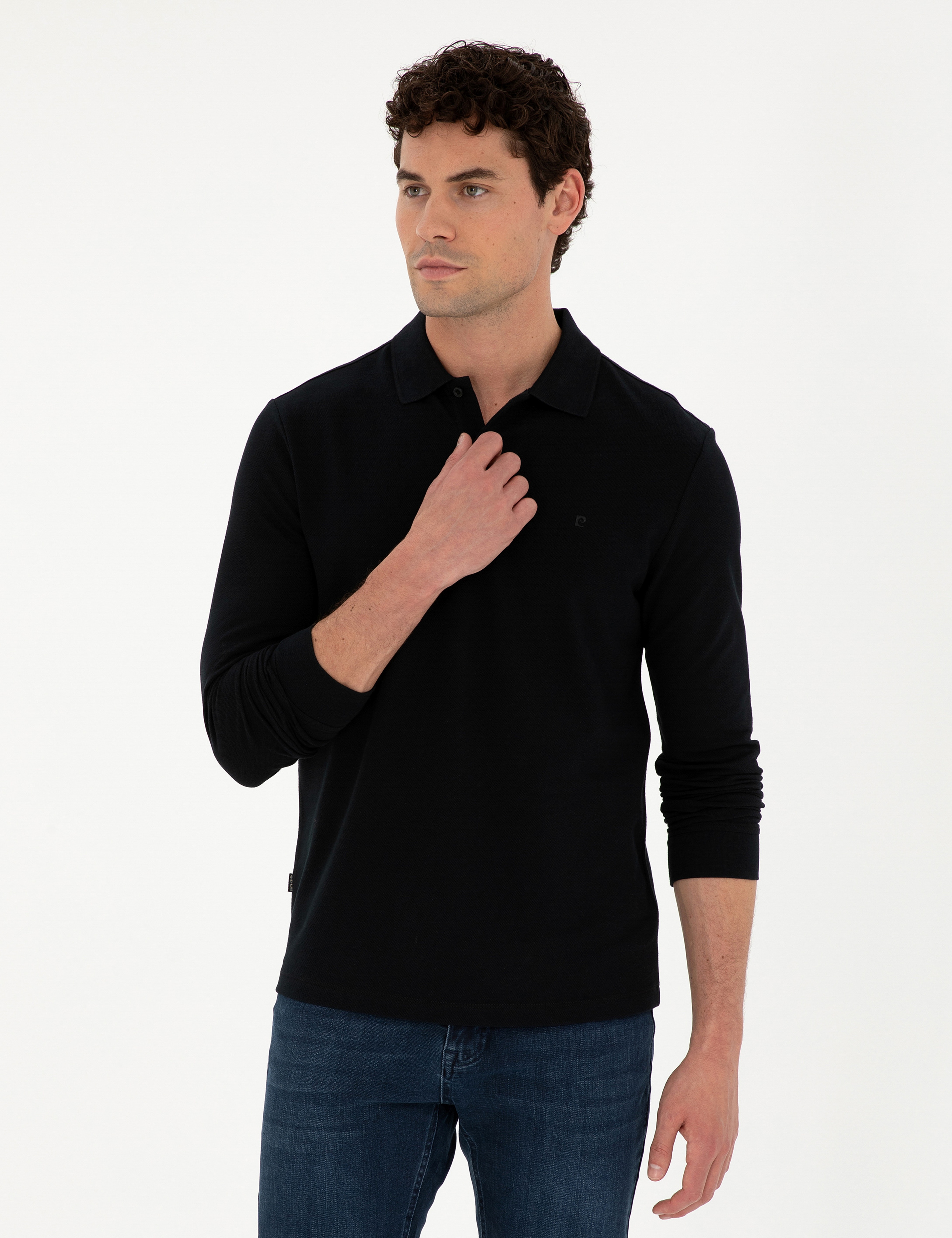 Siyah Slim Fit Basic Sweatshirt