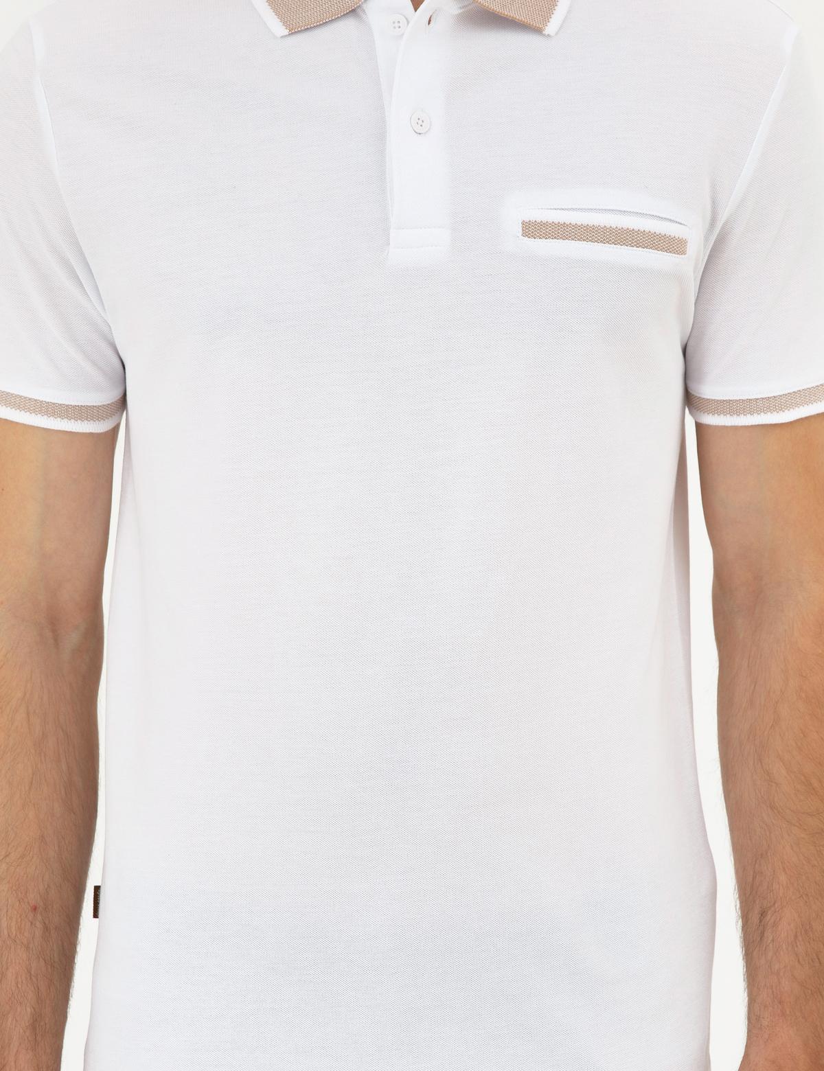 Beyaz Slim Fit Tişört - 50296549017