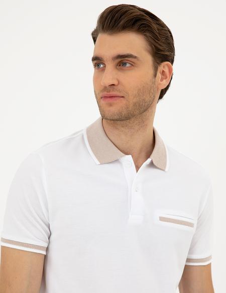 Beyaz Slim Fit Tişört - 50296549017