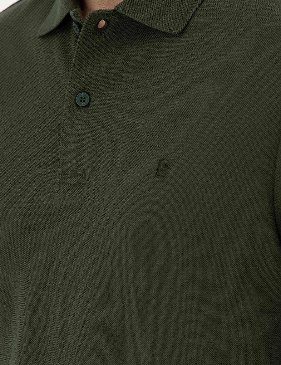 Koyu Yeşil Slim Fit Basic Sweatshirt