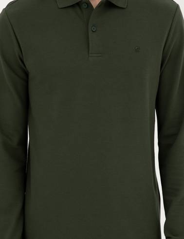 Koyu Yeşil Slim Fit Basic Sweatshirt