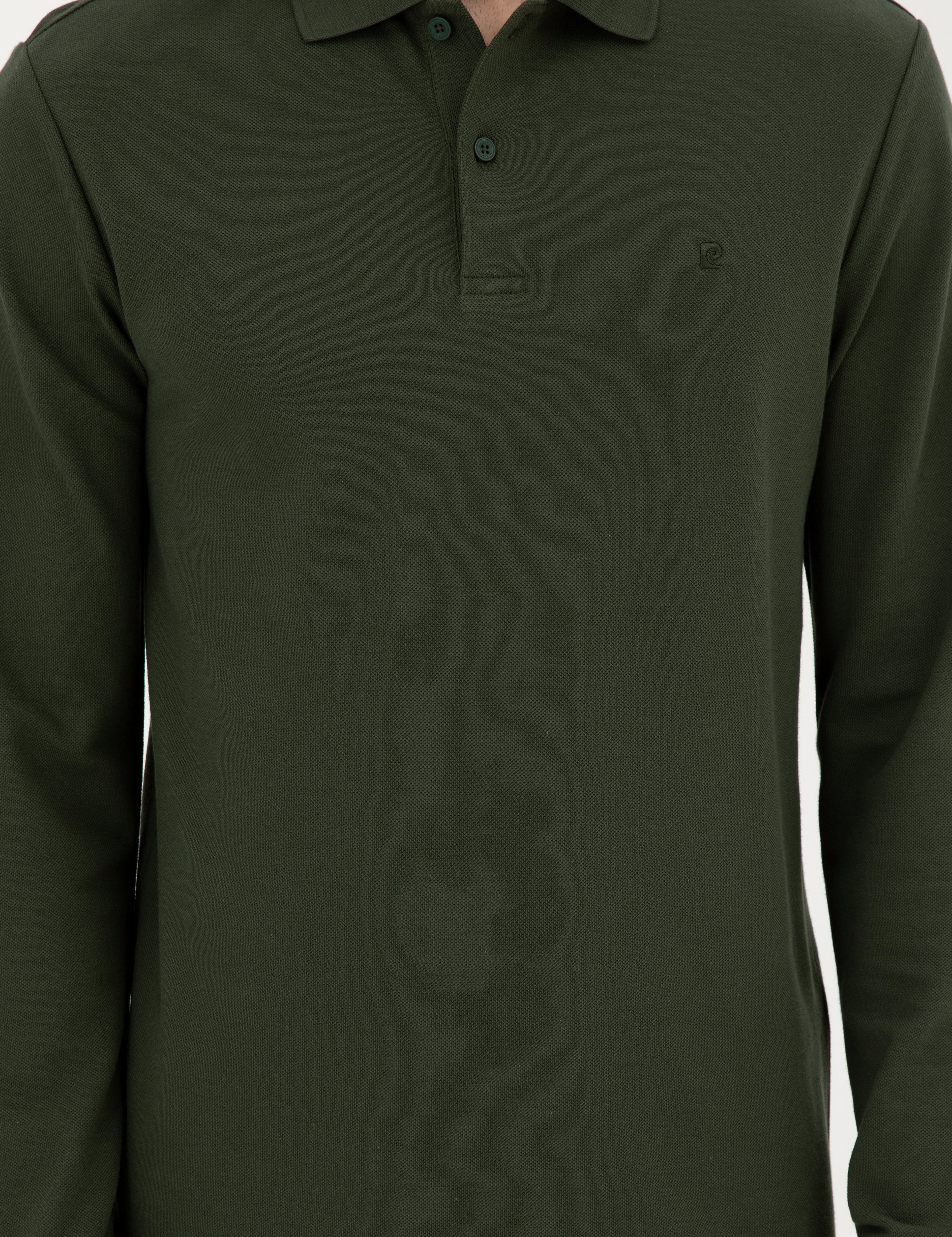 Koyu Yeşil Slim Fit Basic Sweatshirt - Image 6