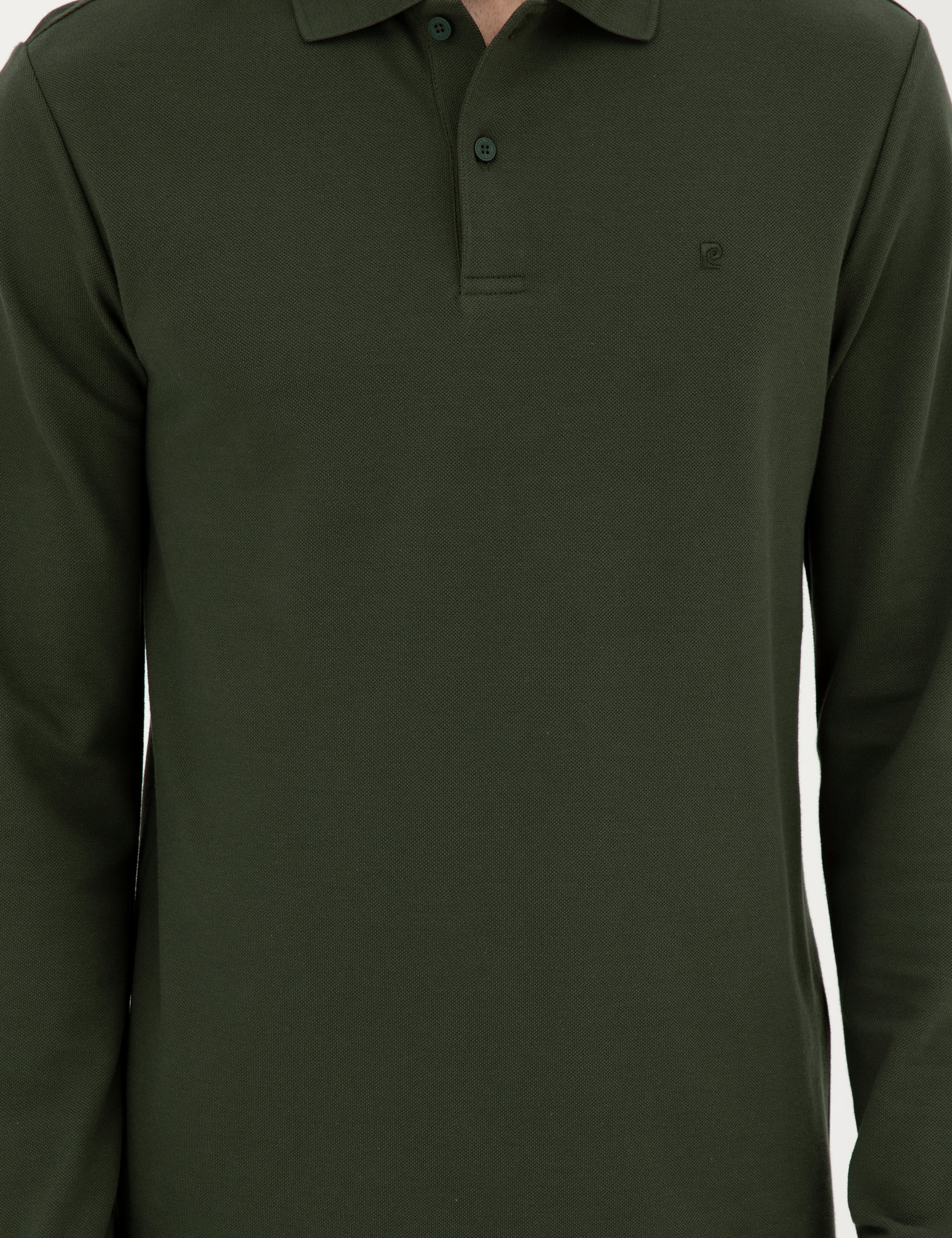 Koyu Yeşil Slim Fit Basic Sweatshirt
