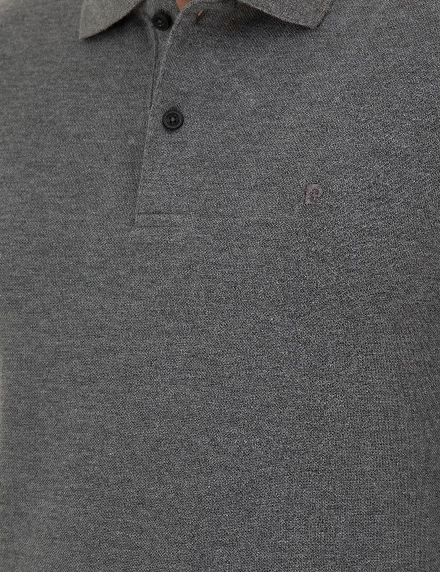 Antrasit Melanj Slim Fit Basic Sweatshirt