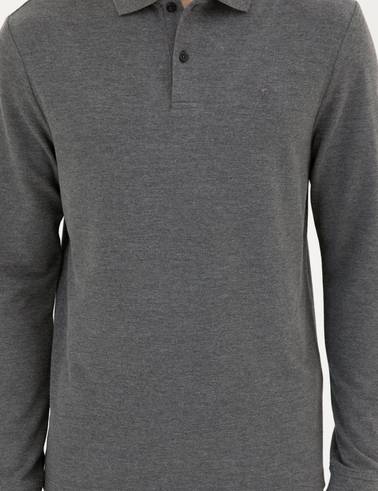 Antrasit Melanj Slim Fit Basic Sweatshirt