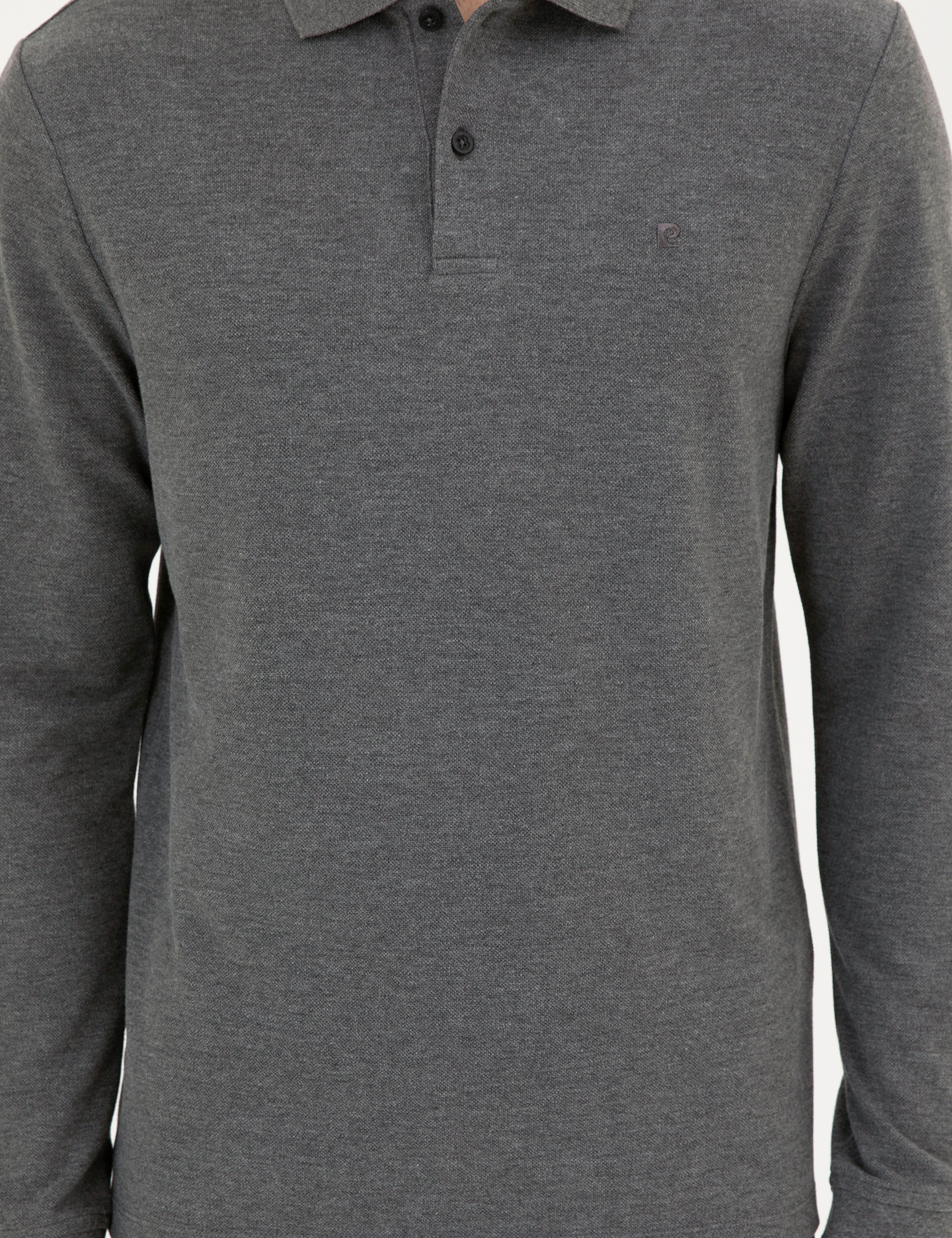 Antrasit Melanj Slim Fit Basic Sweatshirt