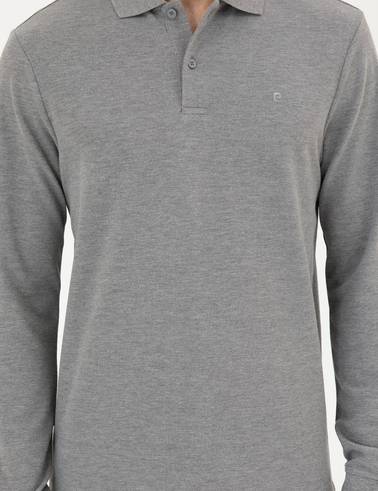 Gri Melanj Slim Fit Basic Sweatshirt