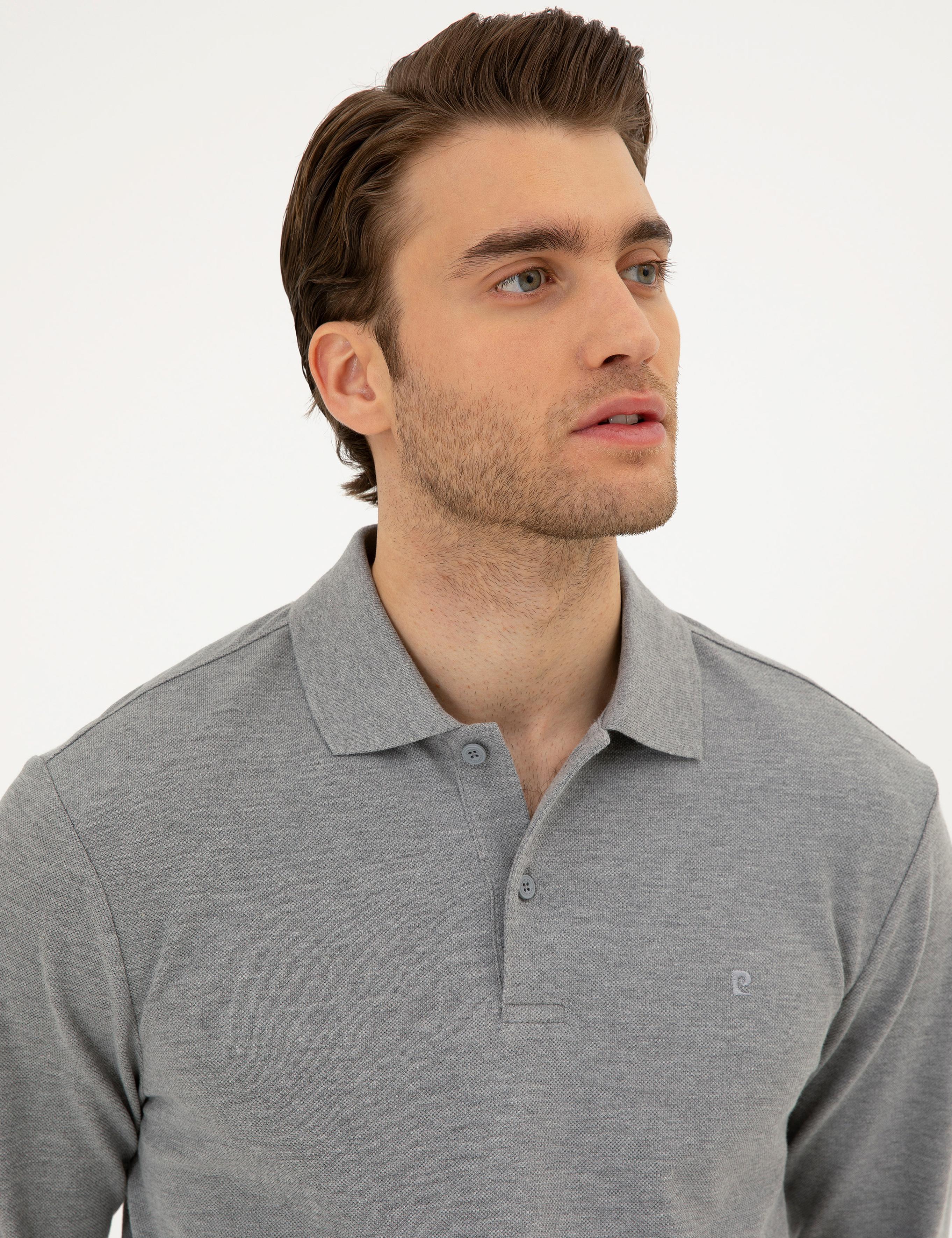 Gri Melanj Slim Fit Basic Sweatshirt