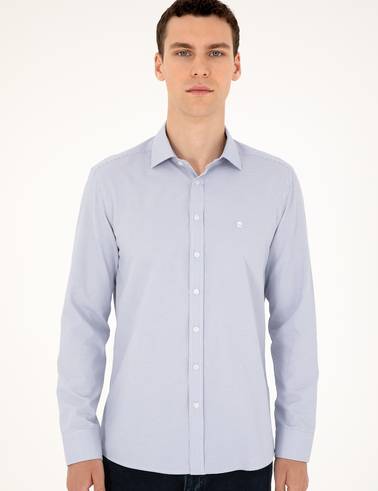 Açık Mavi Slim Fit Uzun Kollu Gömlek
