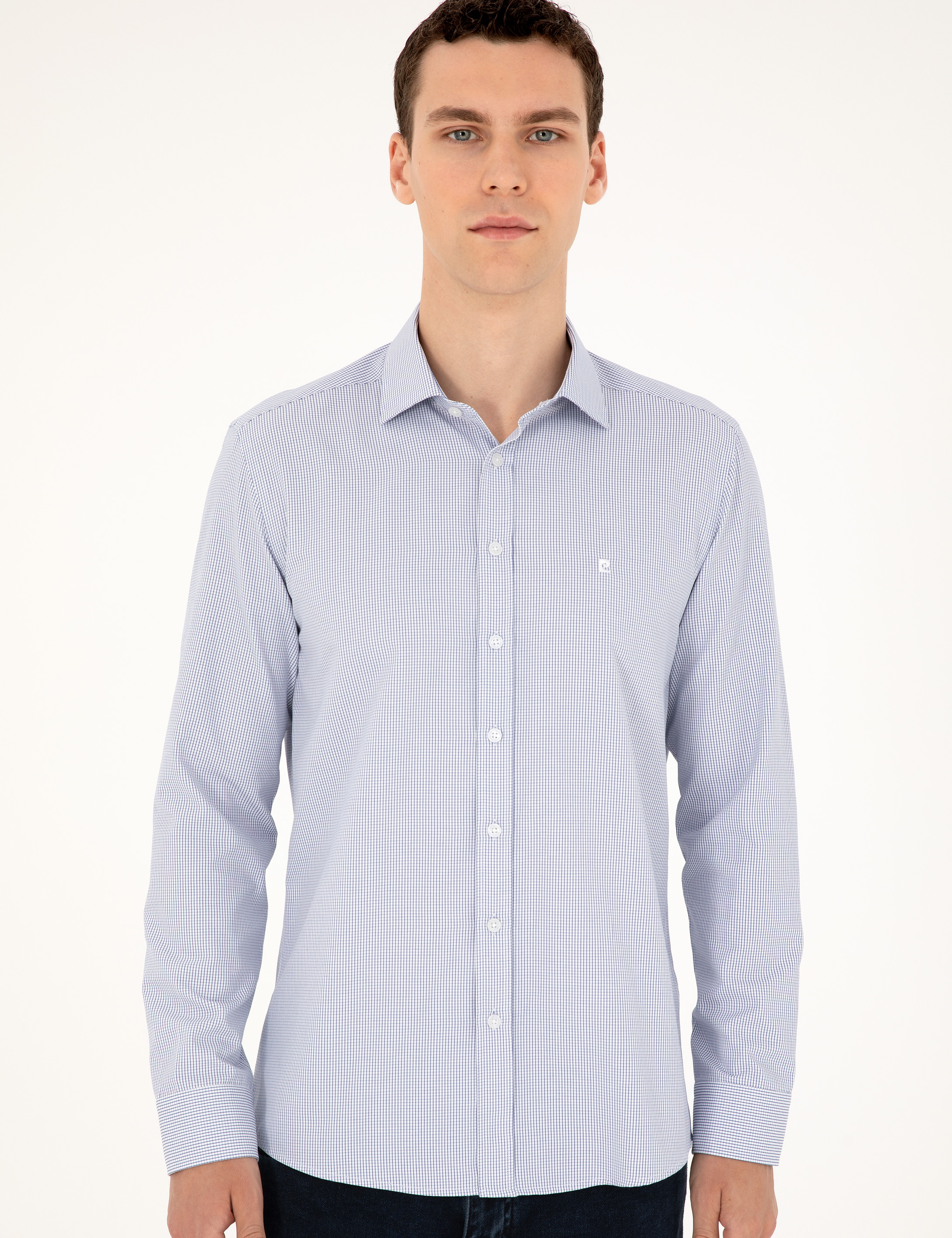 Açık Mavi Slim Fit Uzun Kollu Gömlek