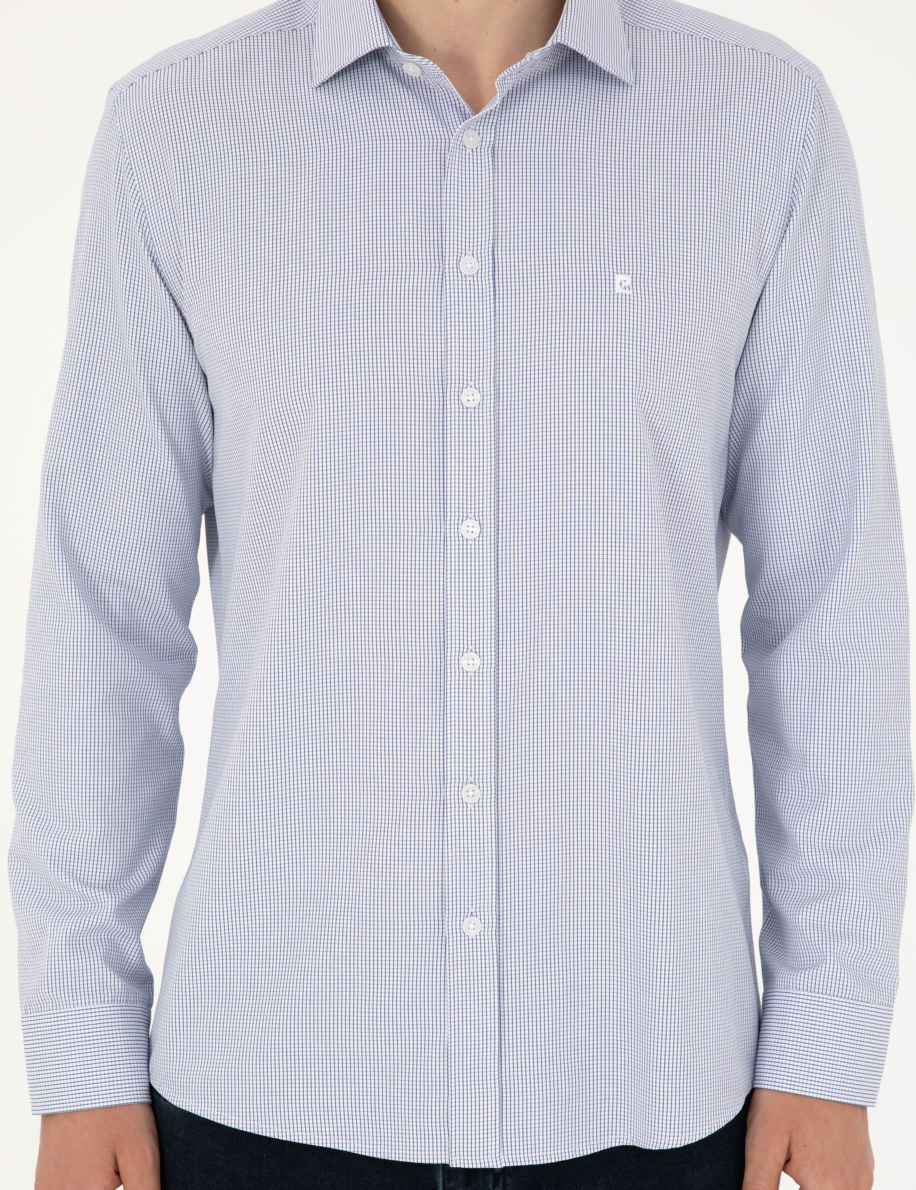 Açık Mavi Slim Fit Uzun Kollu Gömlek - Image 6