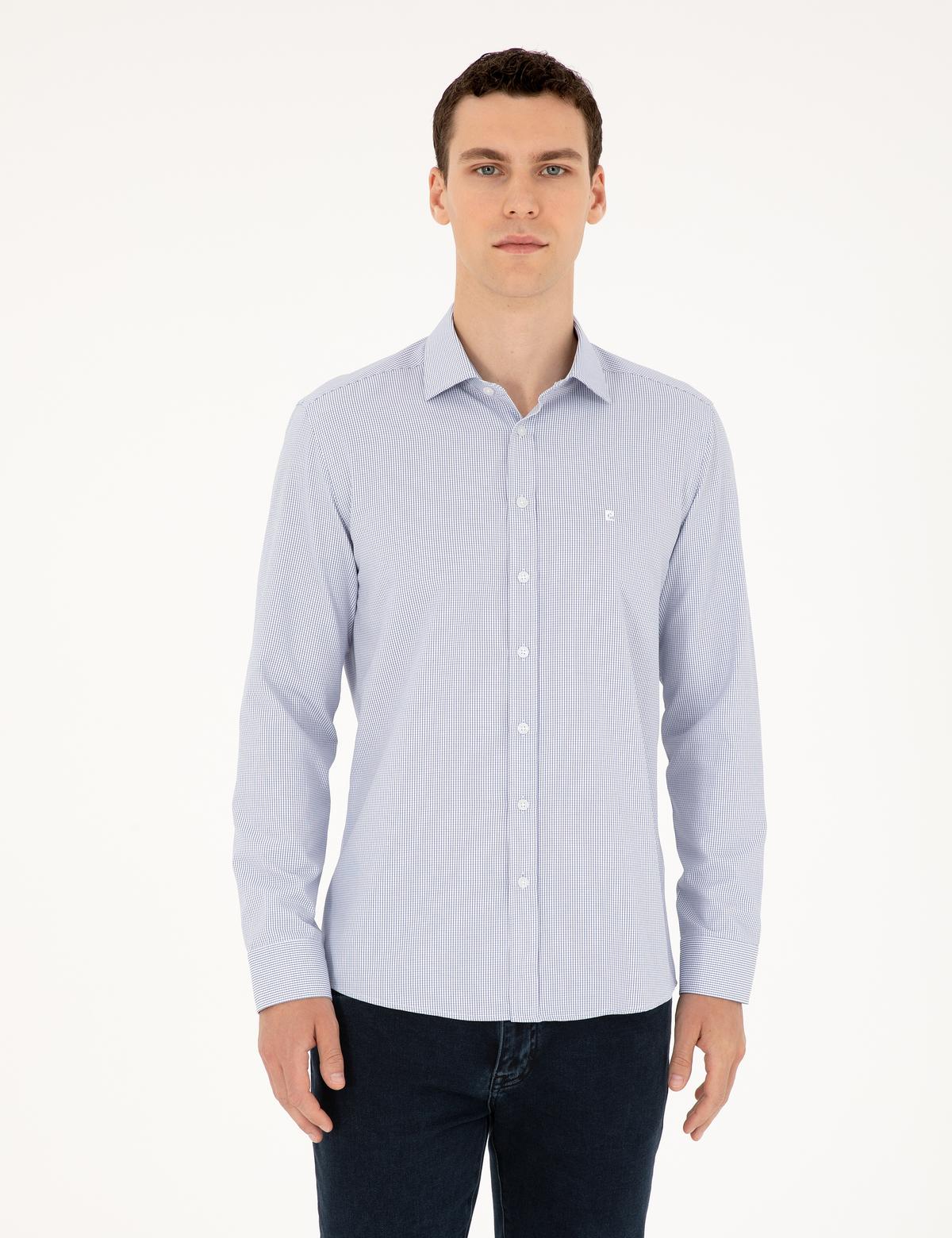 Açık Mavi Slim Fit Uzun Kollu Gömlek