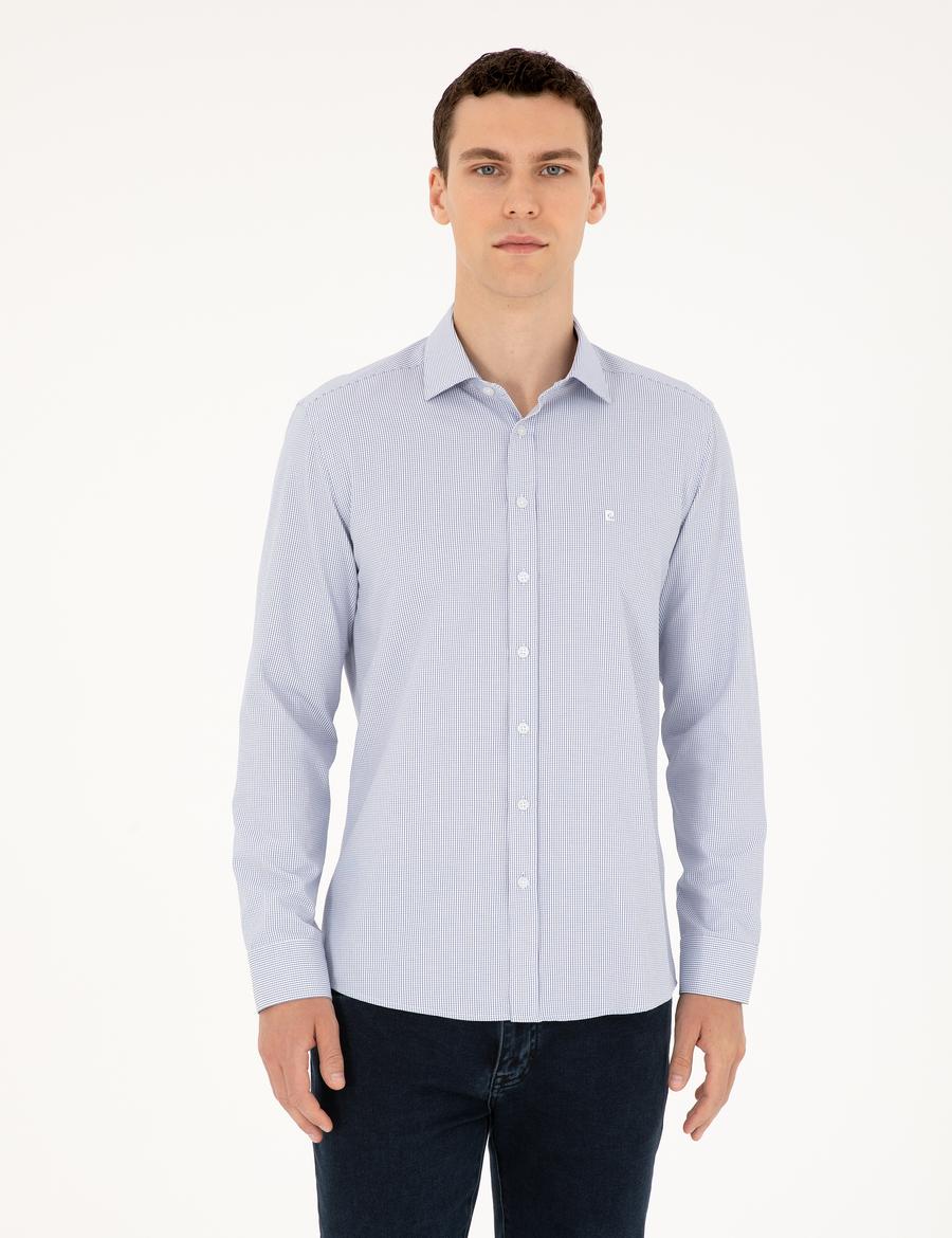 Açık Mavi Slim Fit Uzun Kollu Gömlek