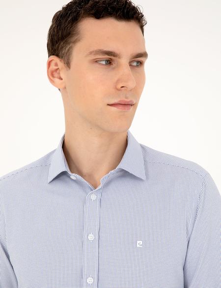 Açık Mavi Slim Fit Uzun Kollu Gömlek - 50294167002