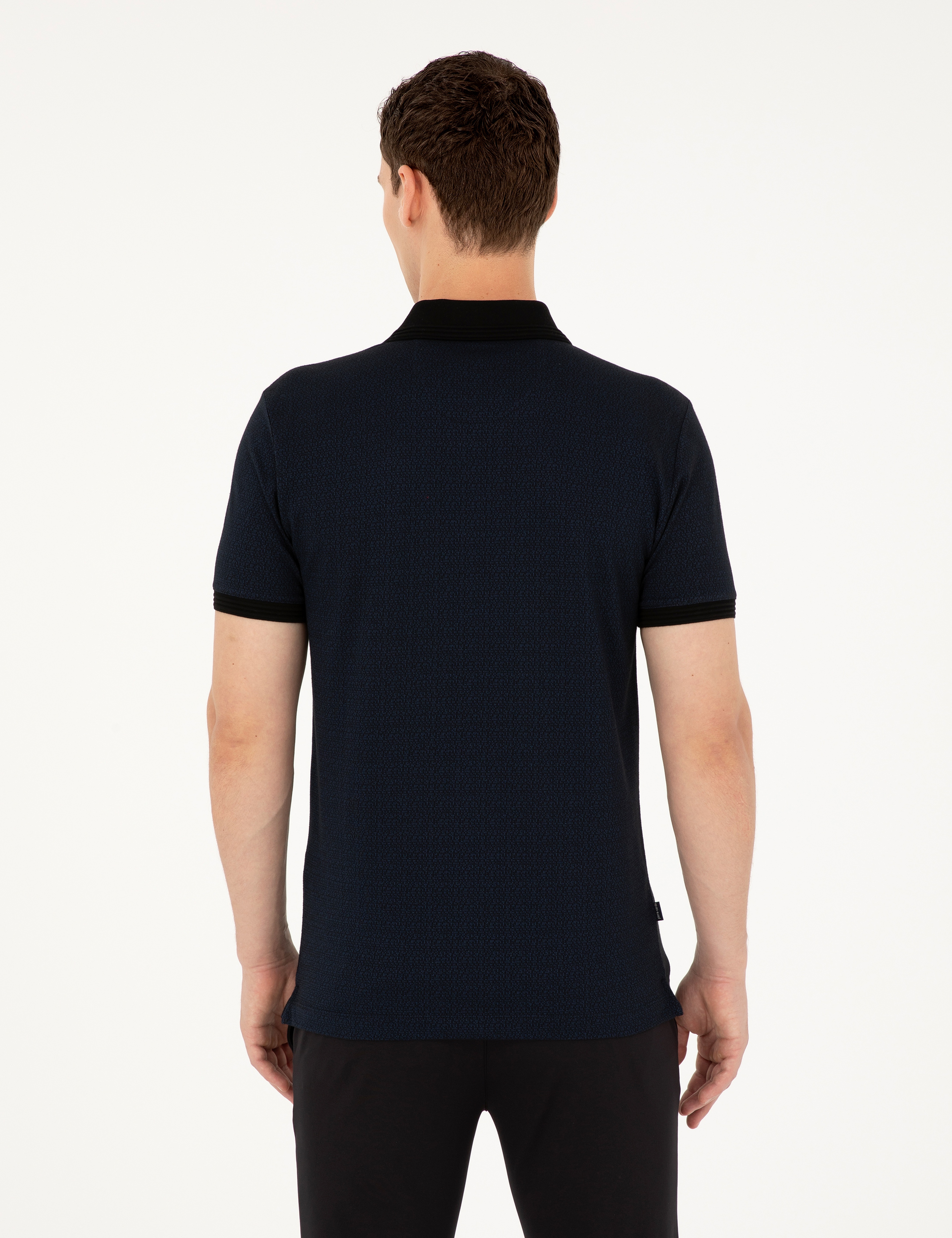 Lacivert Slim Fit Düğmeli Polo Yaka Tişört