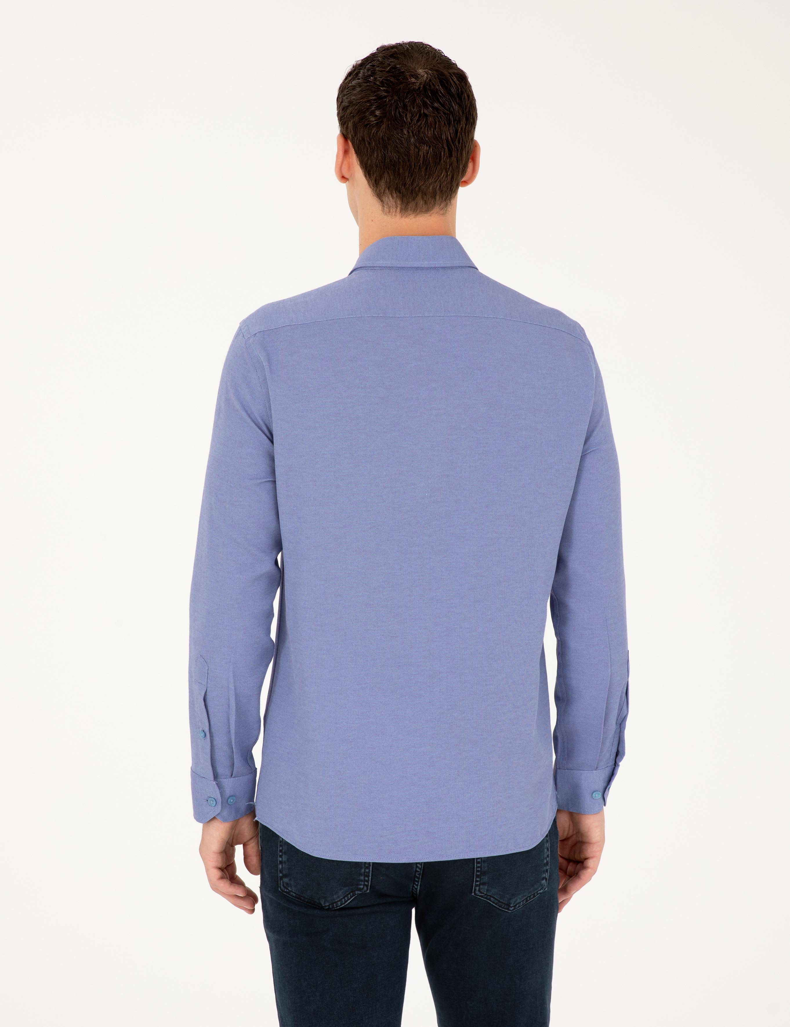 Mavi Oxford Slim Fit Uzun Kollu Gömlek