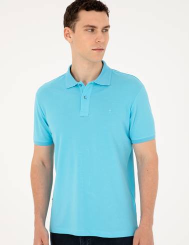 Turkuaz Slim Fit Basic Tişört