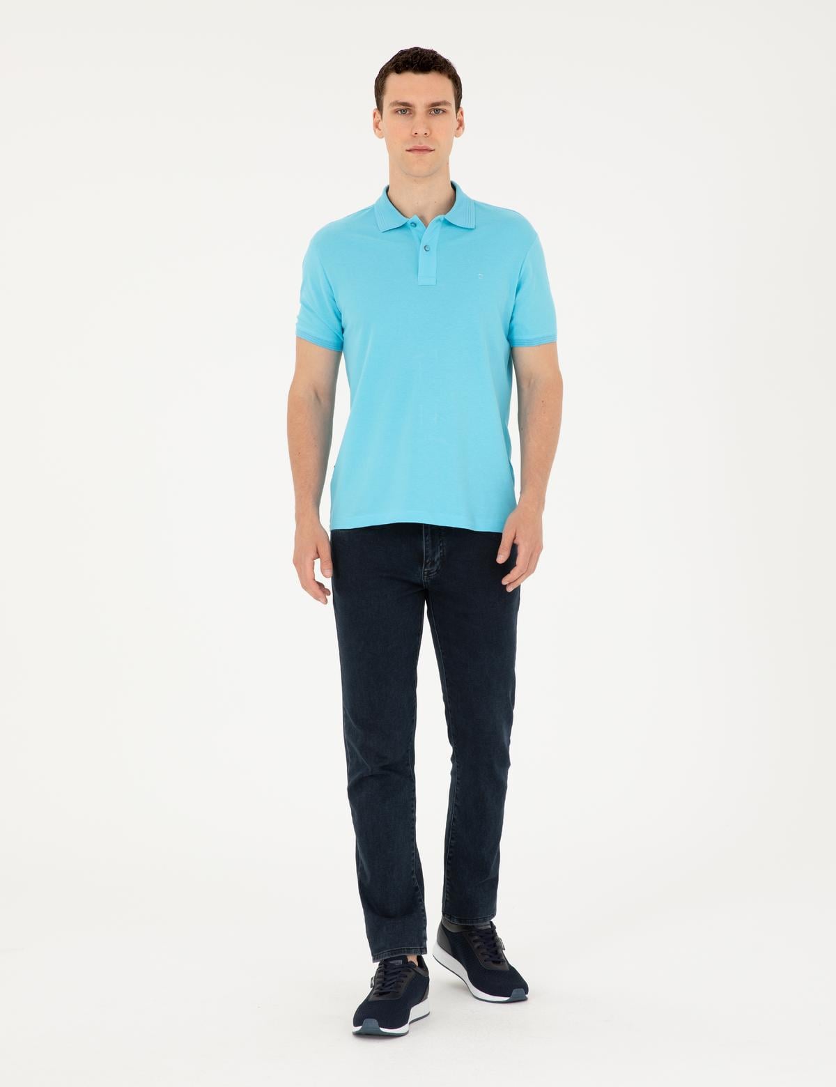 Turkuaz Slim Fit Basic Tişört - 50280754404