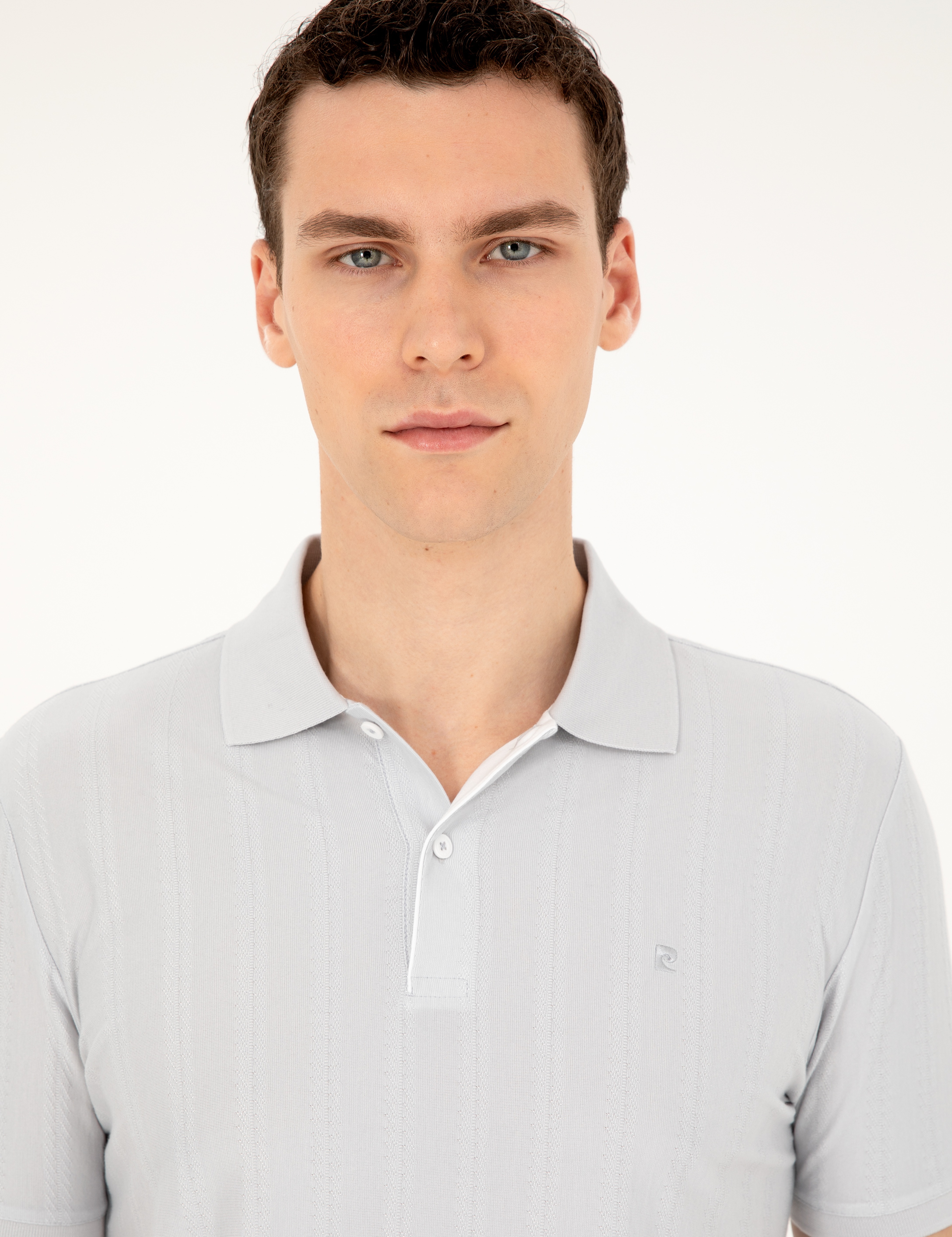 Açık Gri Slim Fit Tişört - Image 2