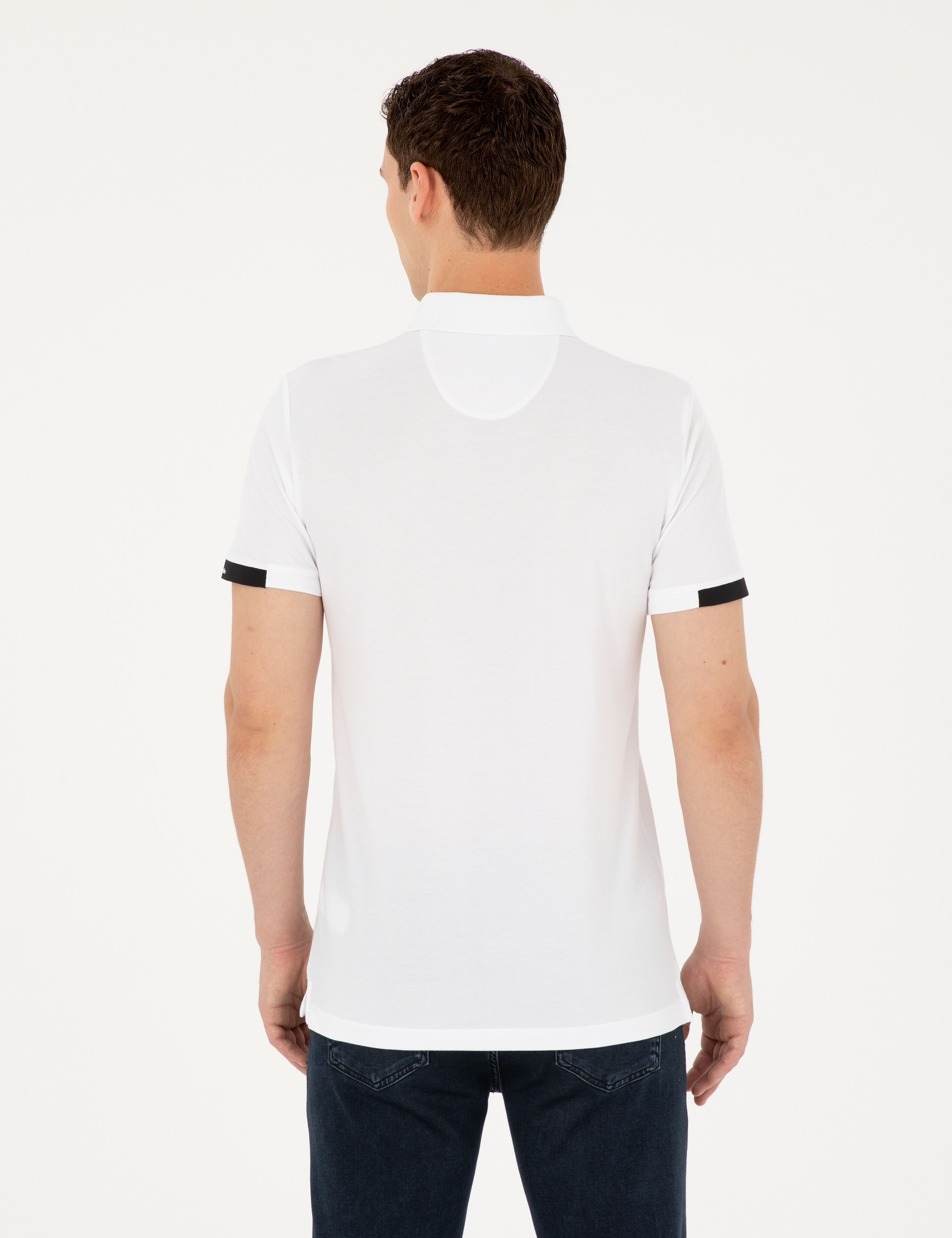 Beyaz Slim Fit Tişört - Image 5
