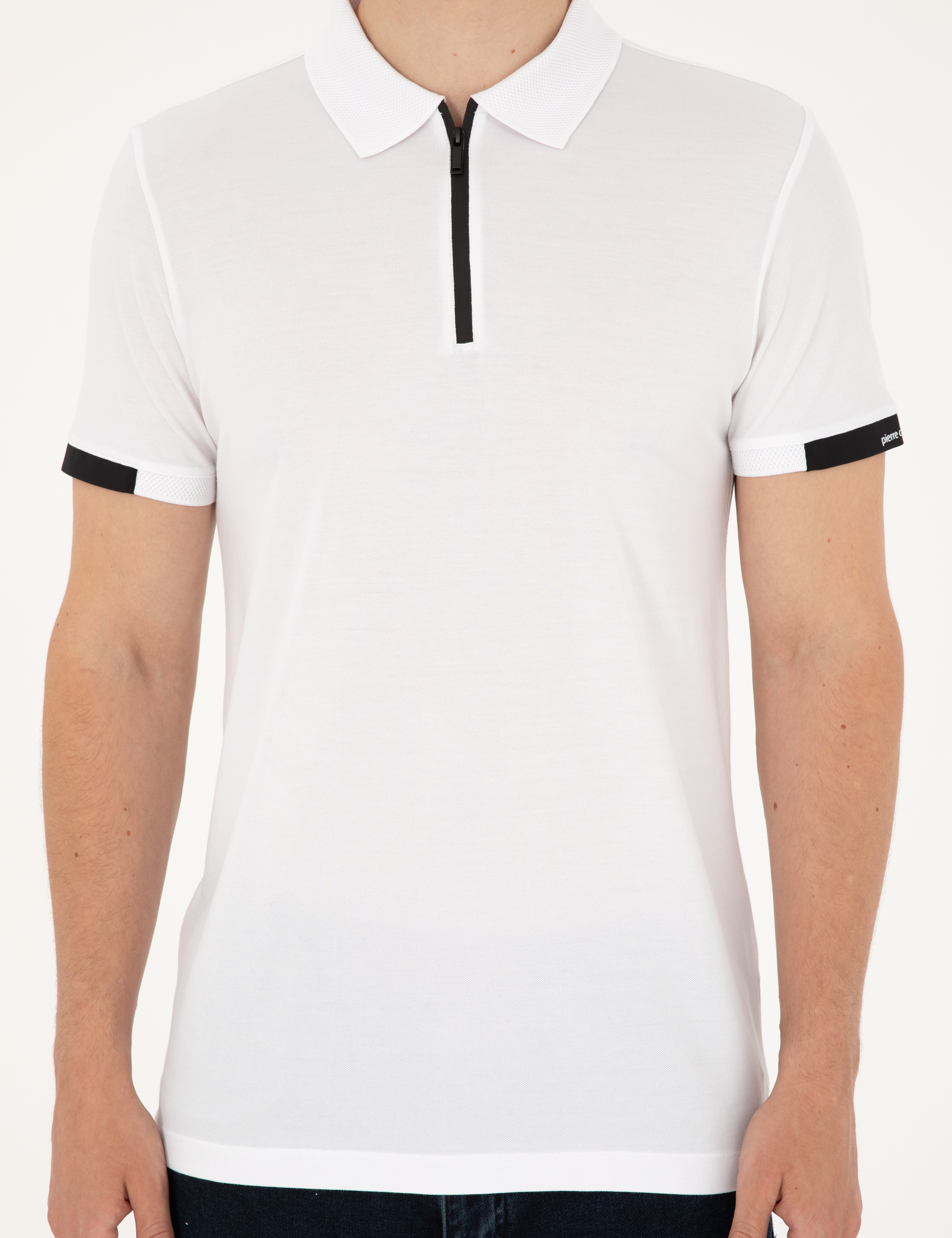 Beyaz Slim Fit Tişört - Image 6