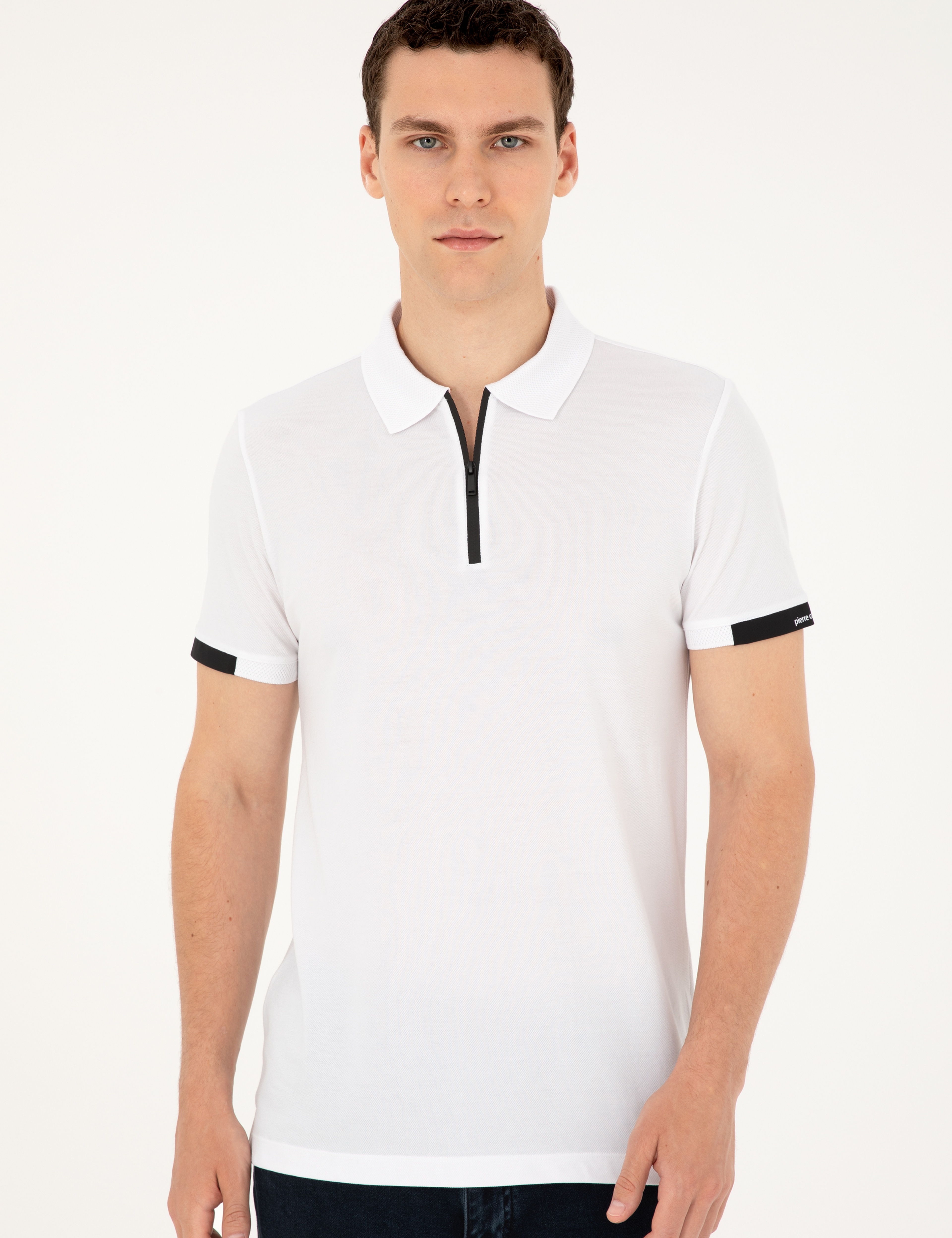 Beyaz Slim Fit Tişört - Image 3