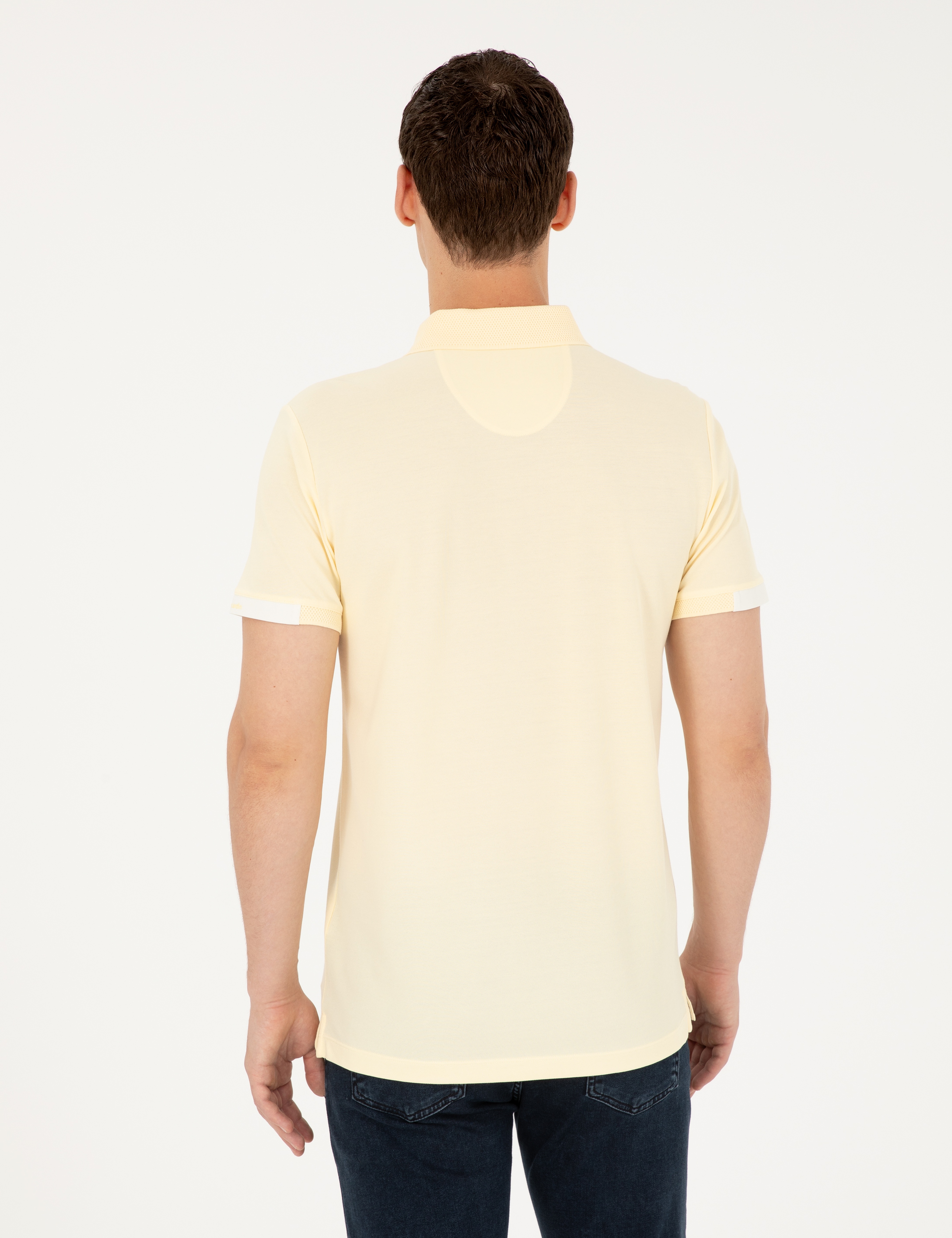 Limon Slim Fit Fermuarlı Polo Yaka Tişört - Image 5