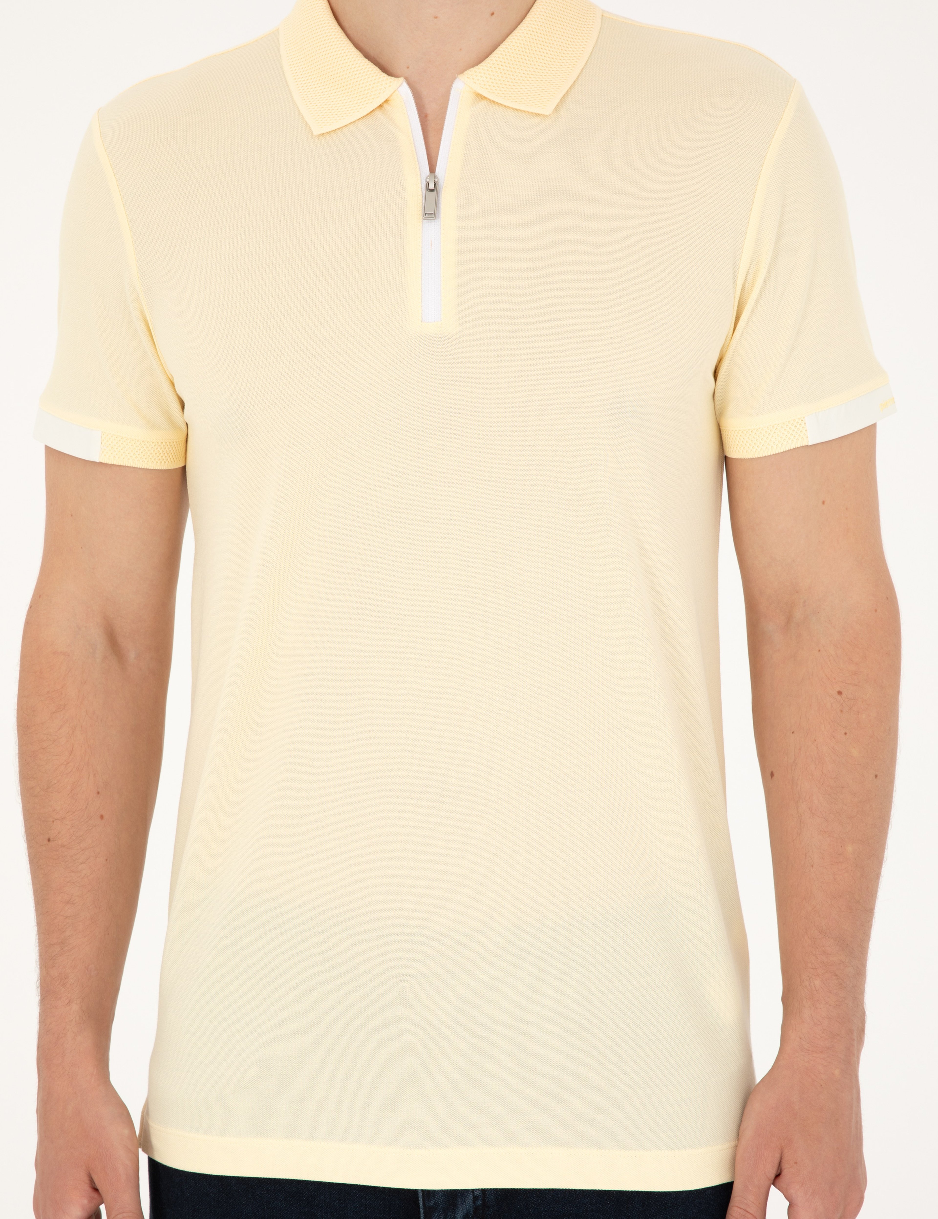 Limon Slim Fit Fermuarlı Polo Yaka Tişört