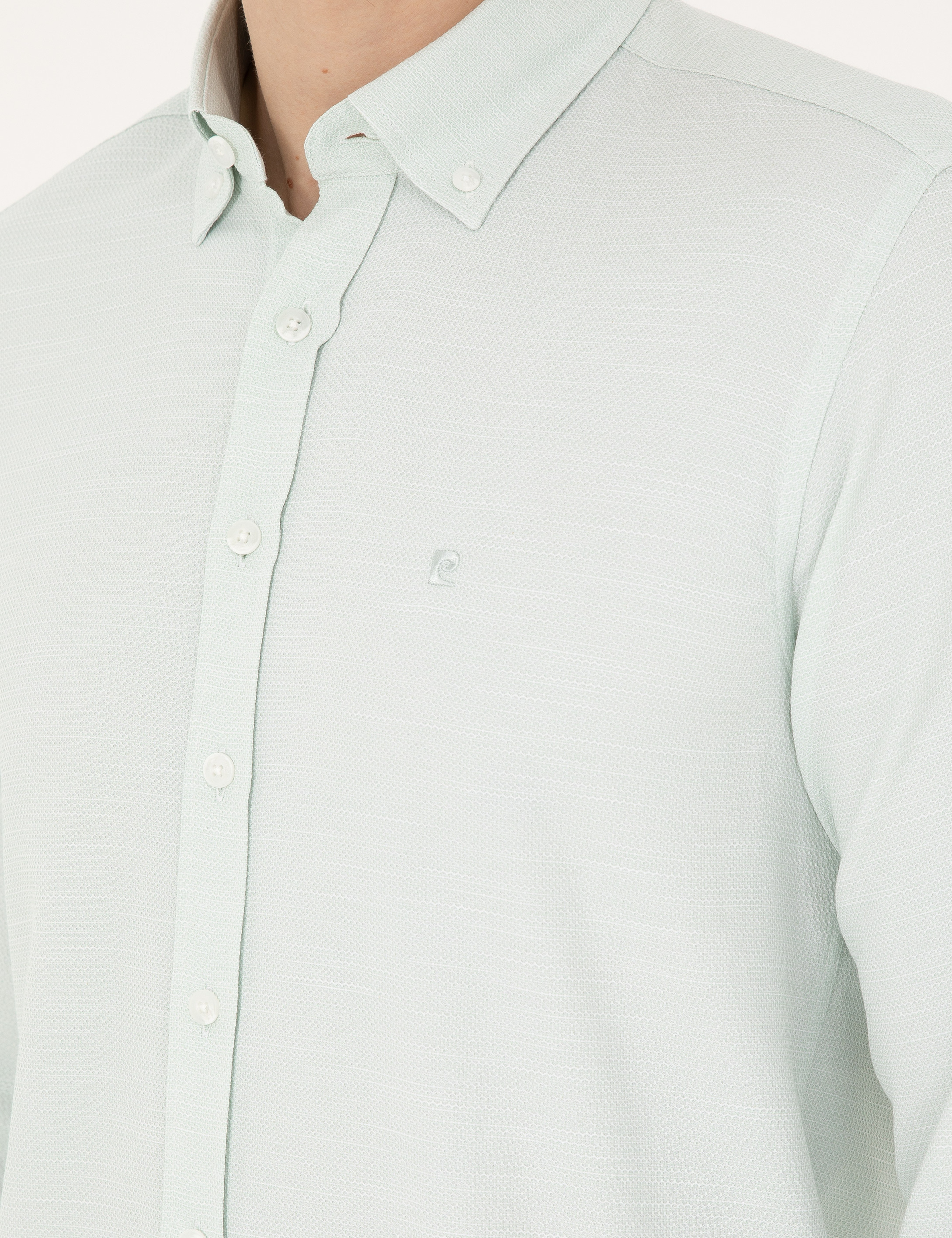 Yeşil Slim Fit Uzun Kollu Gömlek - Image 7