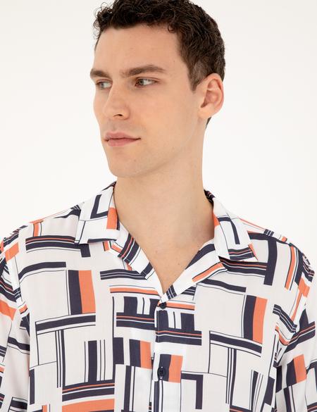 Lacivert Comfort Fit Kısa Kollu Gömlek - 50289199001