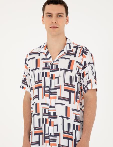 Lacivert Comfort Fit Kısa Kollu Gömlek - 50289199001