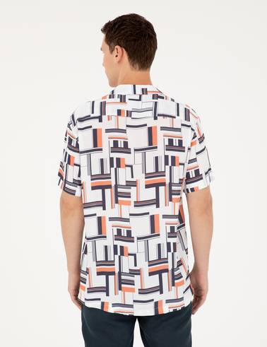 Lacivert Comfort Fit Kısa Kollu Gömlek