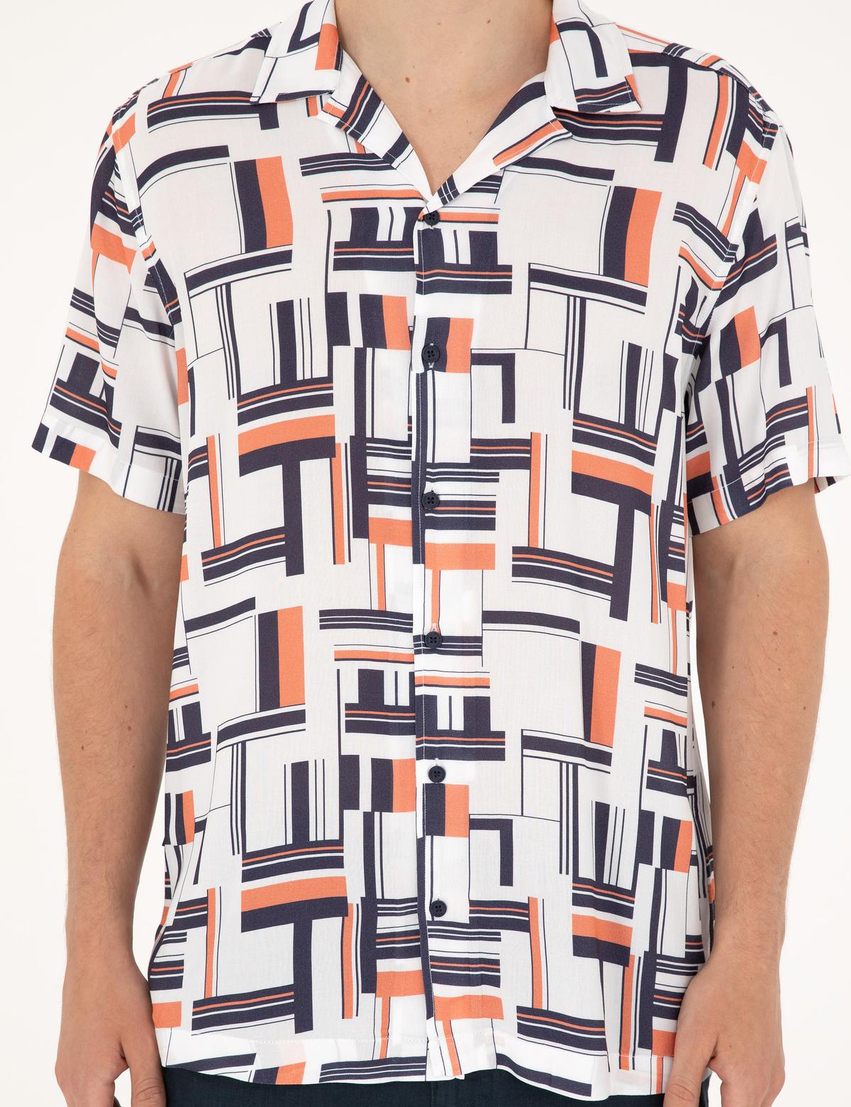 Lacivert Comfort Fit Kısa Kollu Gömlek - 50289199001