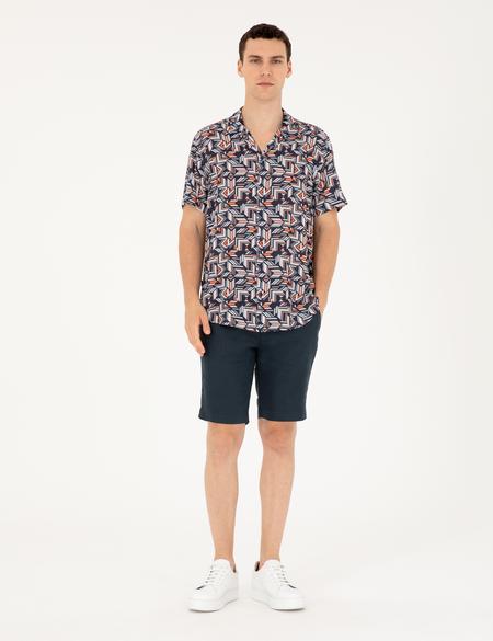 Lacivert Comfort Fit Kısa Kollu Gömlek - 50289203005