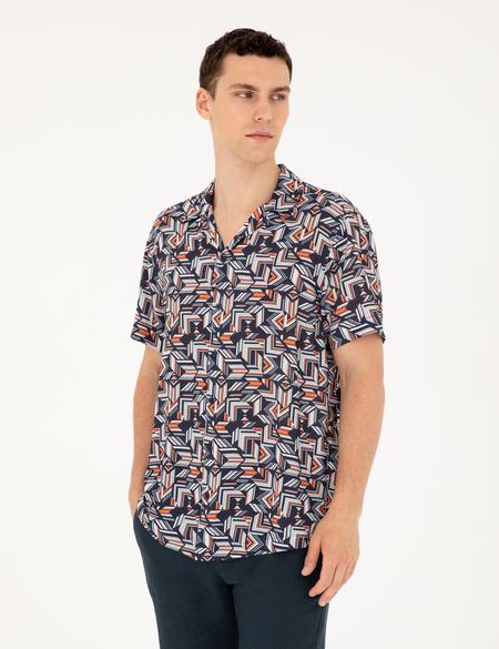 Lacivert Comfort Fit Kısa Kollu Gömlek - 50289203005