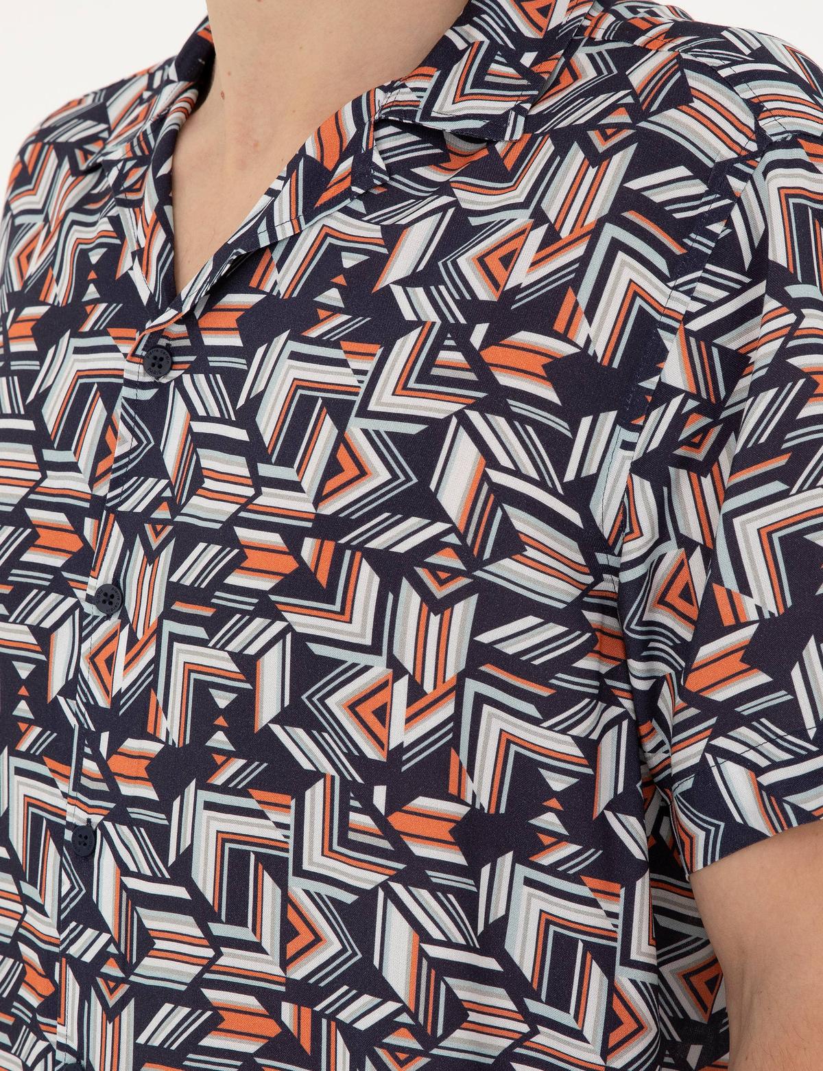 Lacivert Comfort Fit Kısa Kollu Gömlek - 50289203005