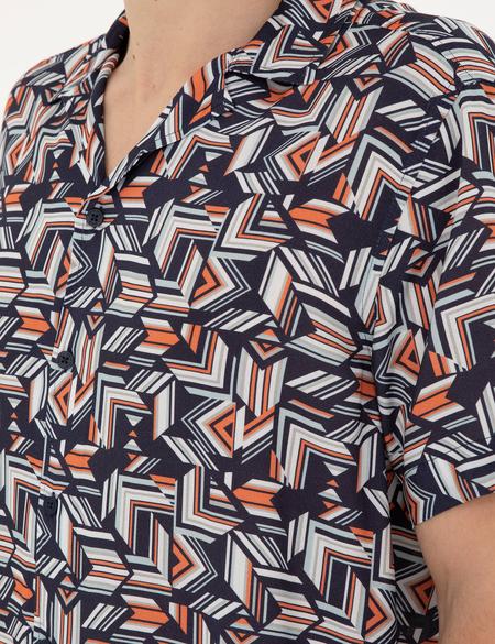 Lacivert Comfort Fit Kısa Kollu Gömlek - 50289203005