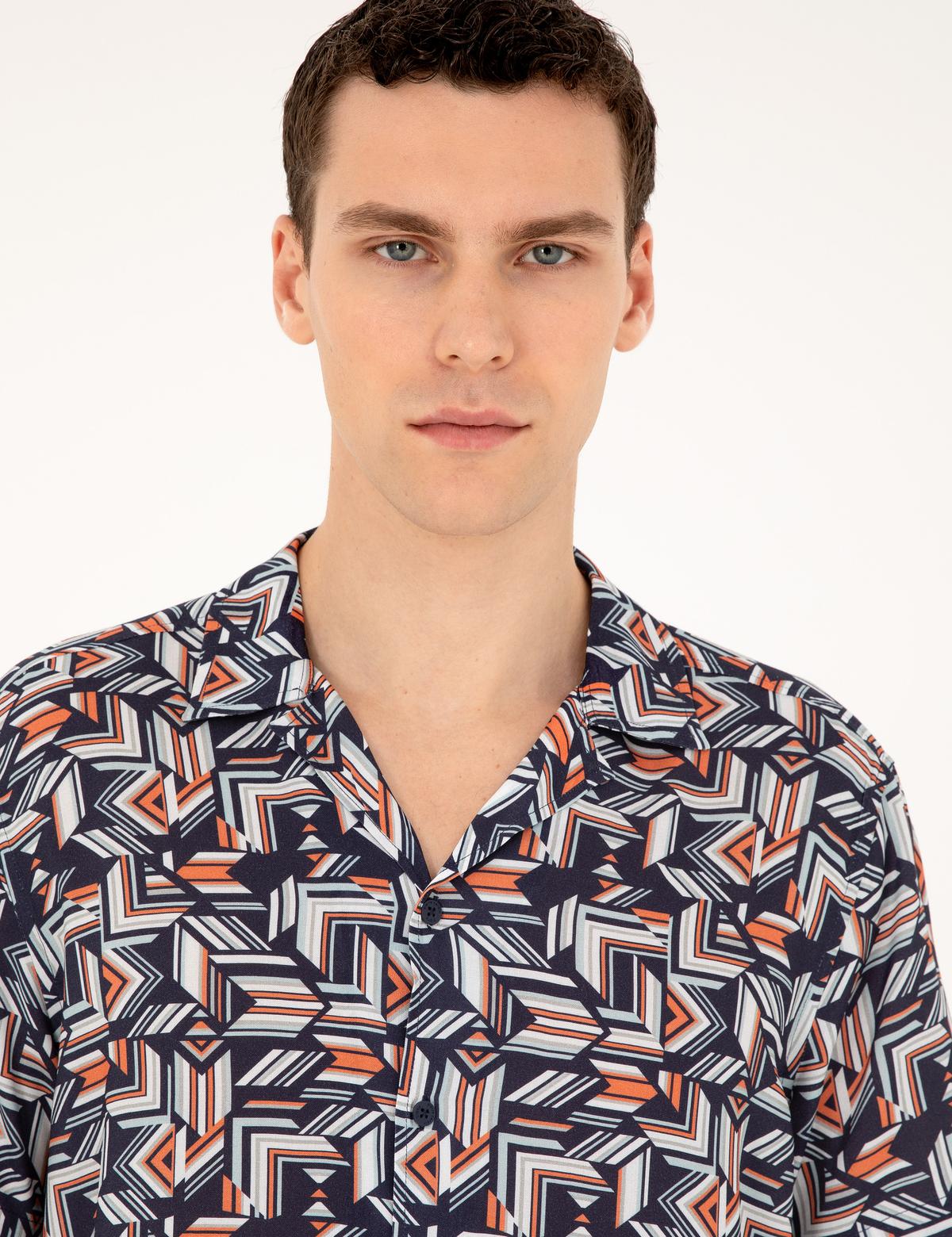 Lacivert Comfort Fit Kısa Kollu Gömlek - 50289203005