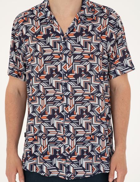 Lacivert Comfort Fit Kısa Kollu Gömlek - 50289203005