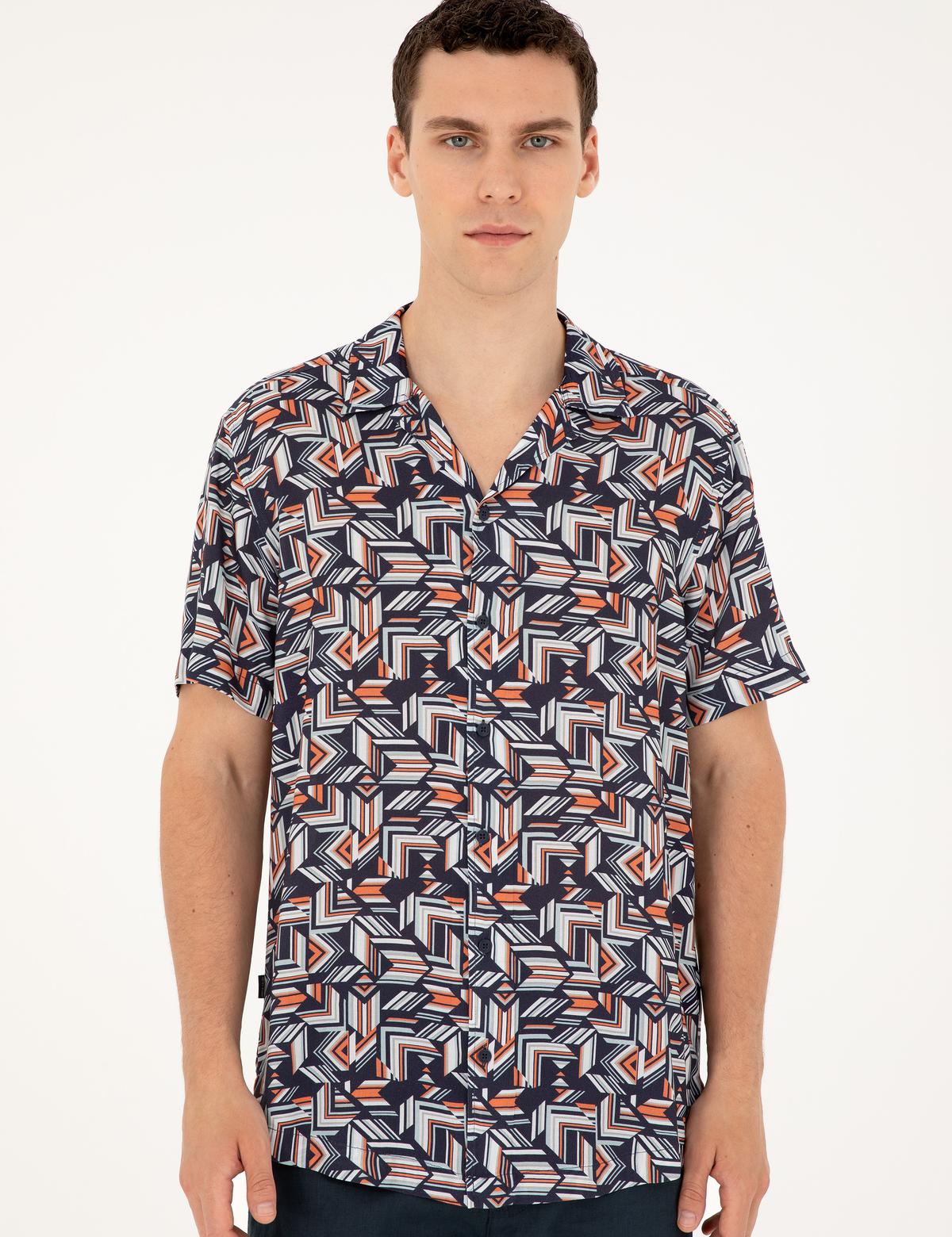 Lacivert Comfort Fit Kısa Kollu Gömlek - 50289203005