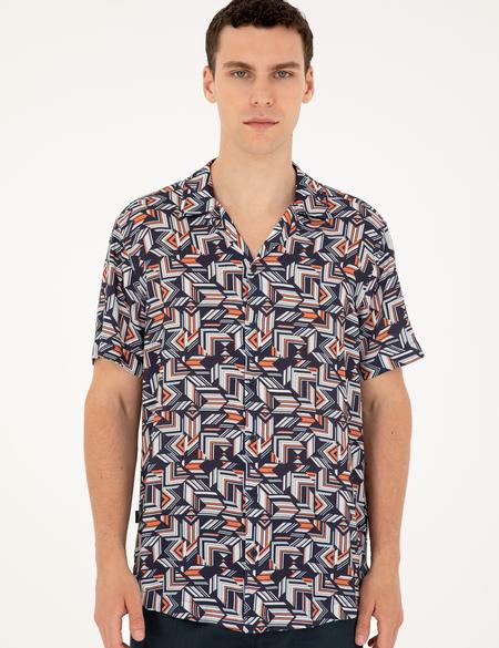 Lacivert Comfort Fit Kısa Kollu Gömlek - 50289203005