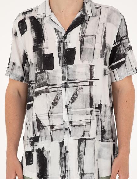 Siyah Comfort Fit Kısa Kollu Gömlek - 50289204011