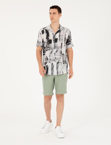 Siyah Comfort Fit Kısa Kollu Gömlek - 50289204011