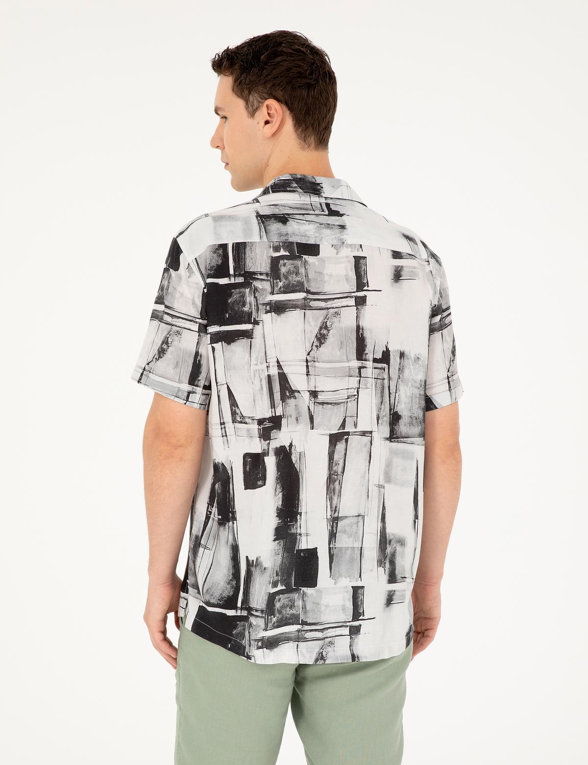 Siyah Comfort Fit Kısa Kollu Gömlek - 50289204011